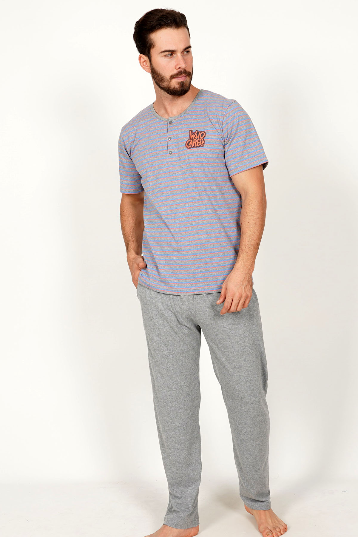 Erkek Kısa Kol Pijama Takım
