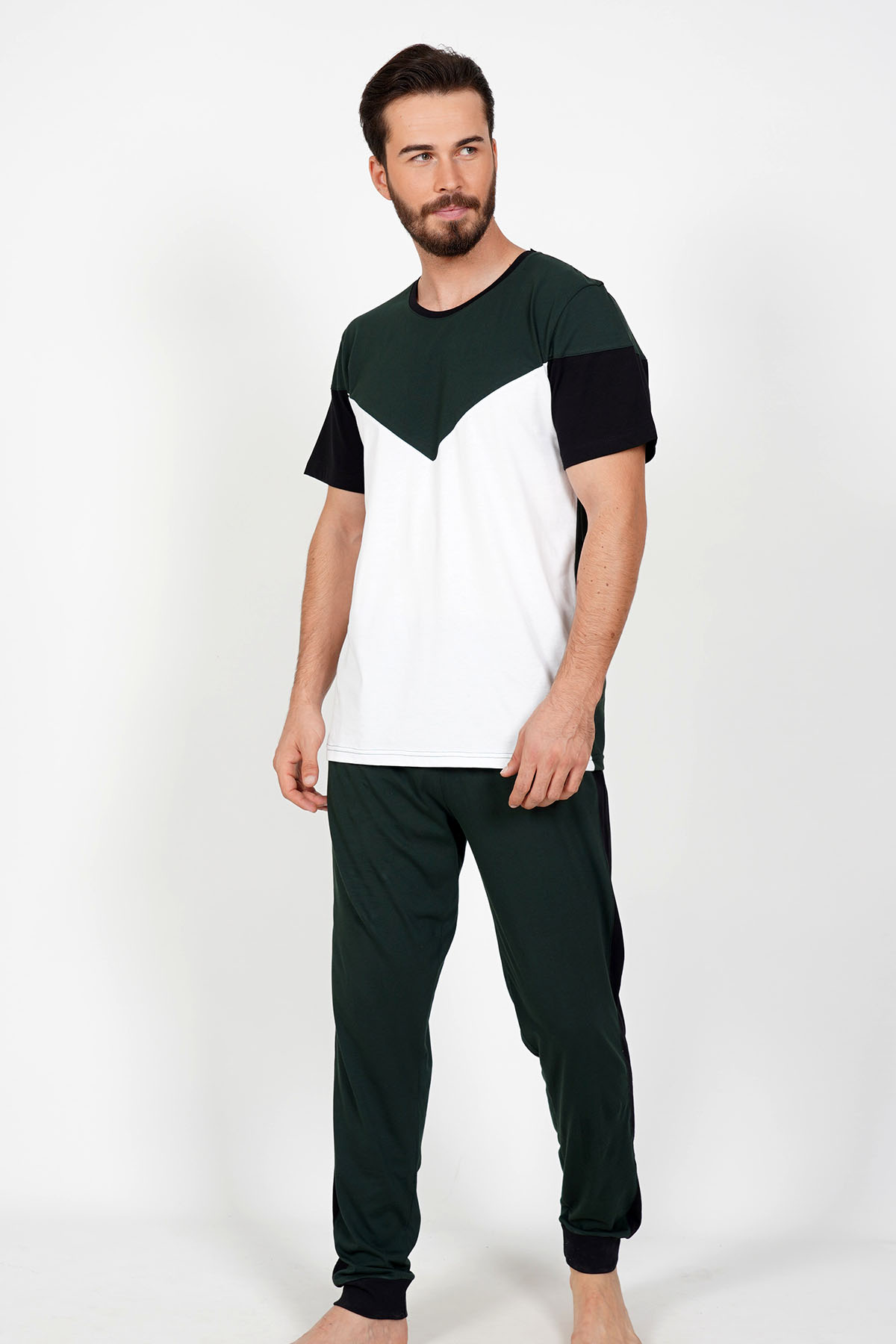 Pamuklu Erkek Kısa Kol Pijama Takım
