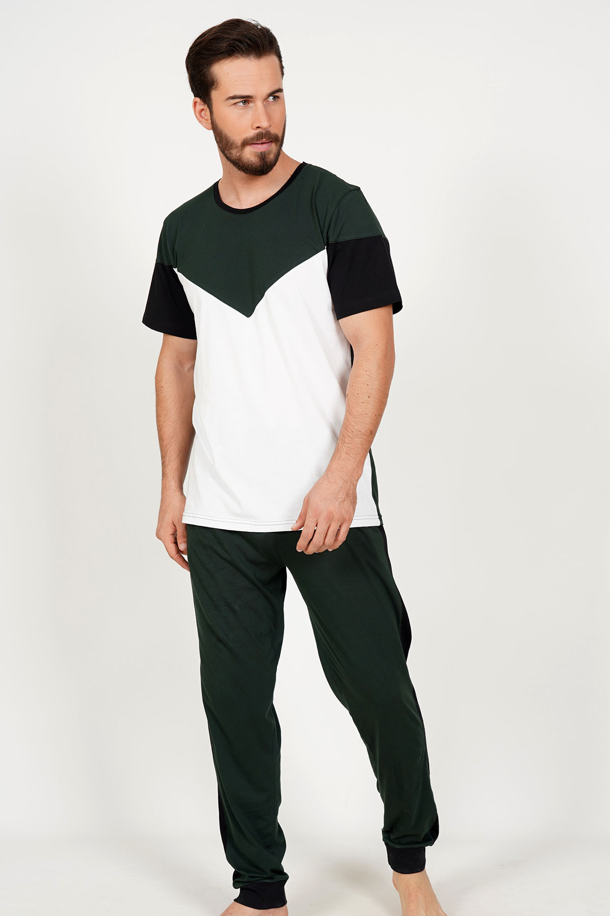 Pamuklu Erkek Kısa Kol Pijama Takım
