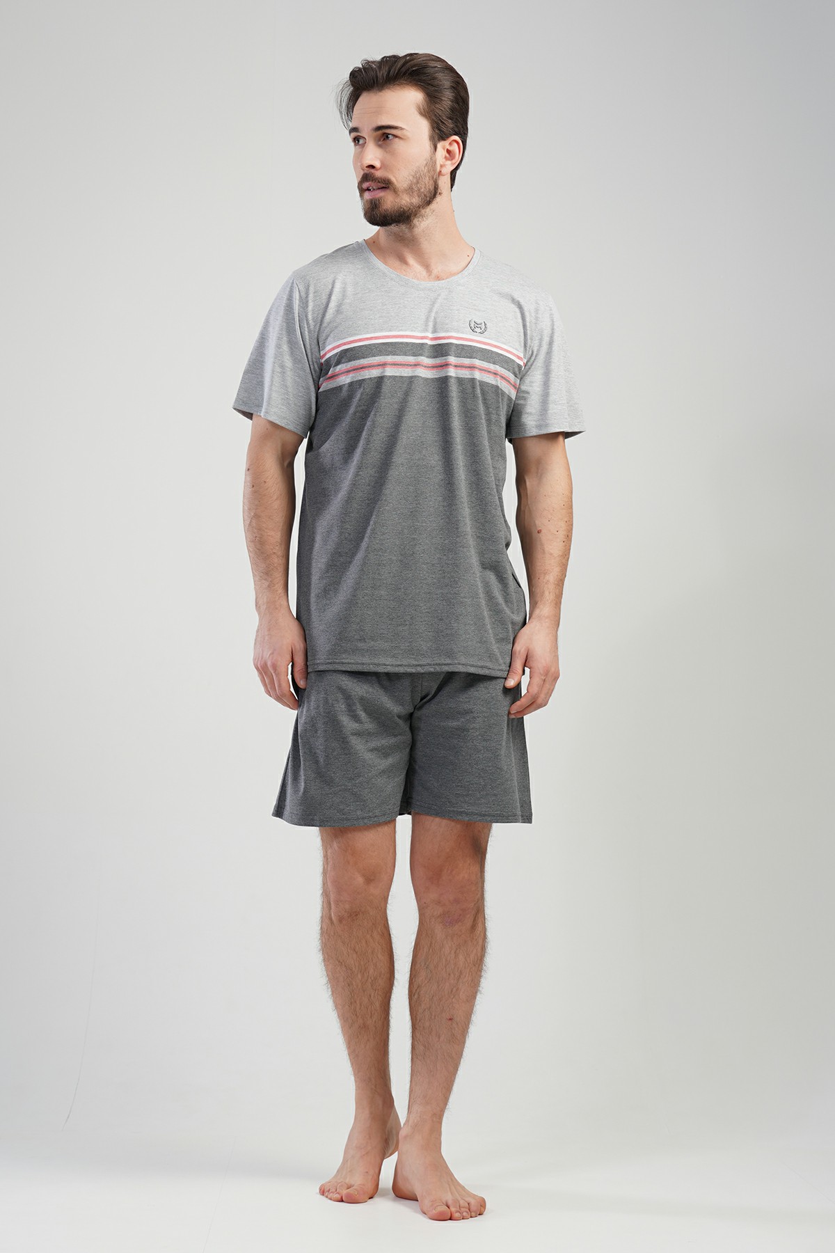 Erkek Büyük Beden Kısa Kol Şortlu Pijama Takım
