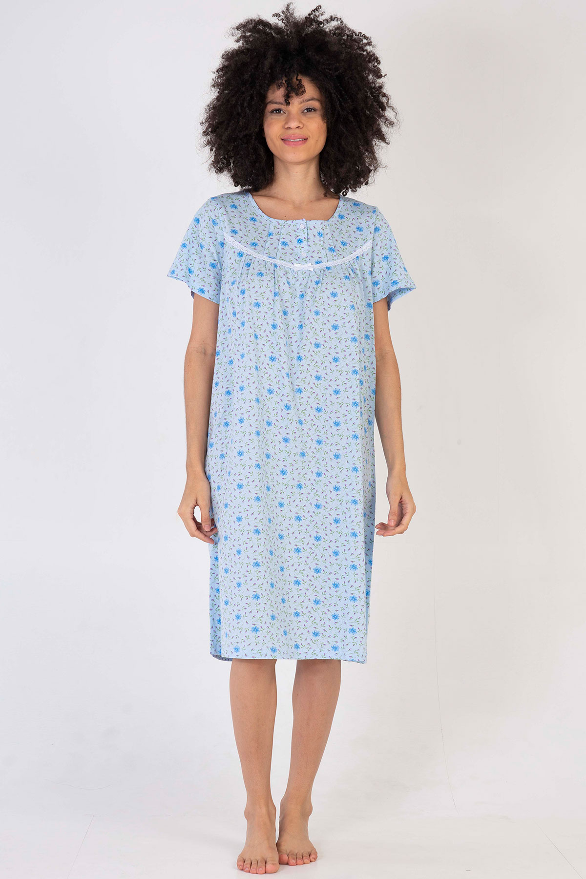 Pamuklu Kısa Kol Kısa Boy Gecelik
