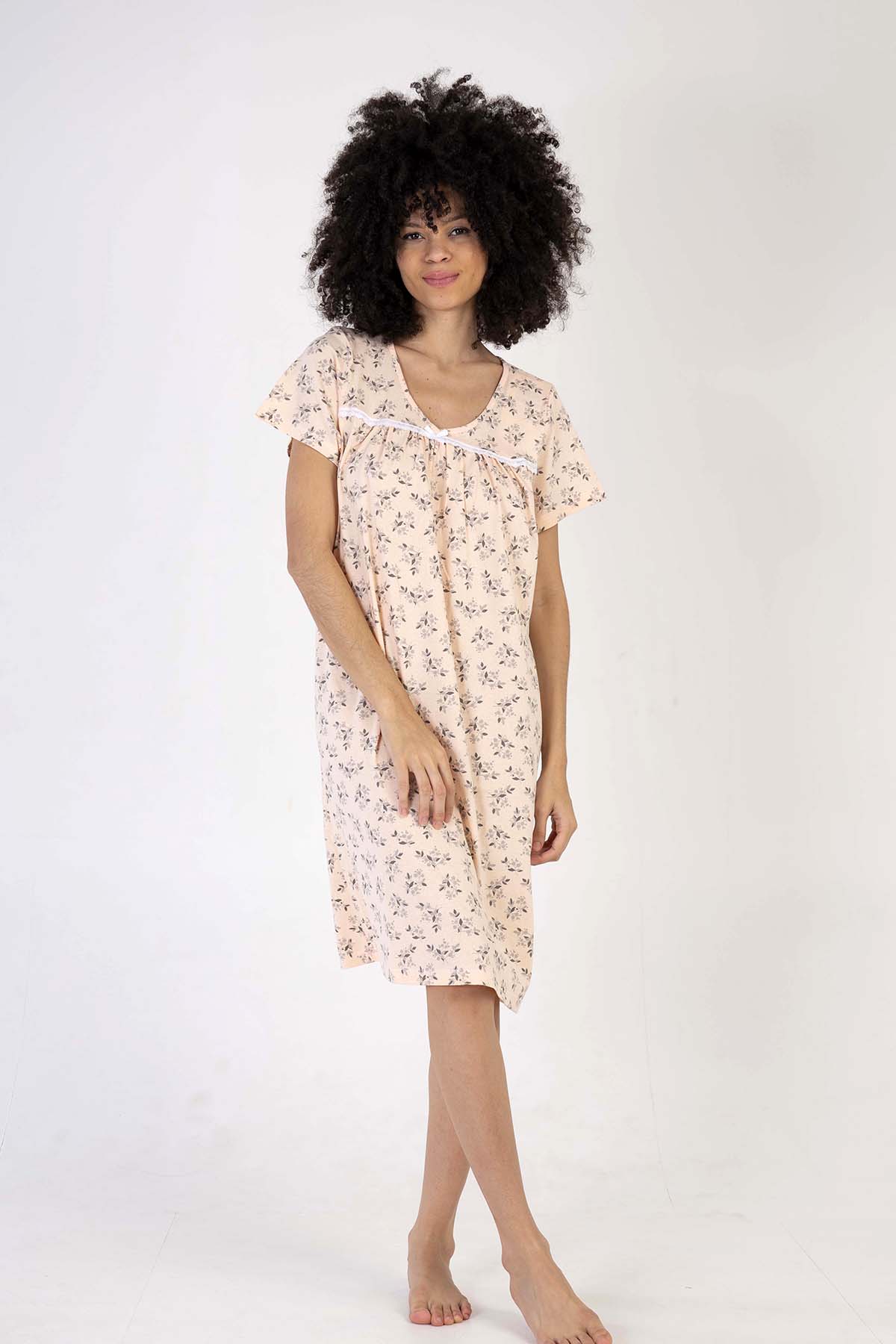 Pamuklu Kısa Kol Kısa Boy Gecelik
