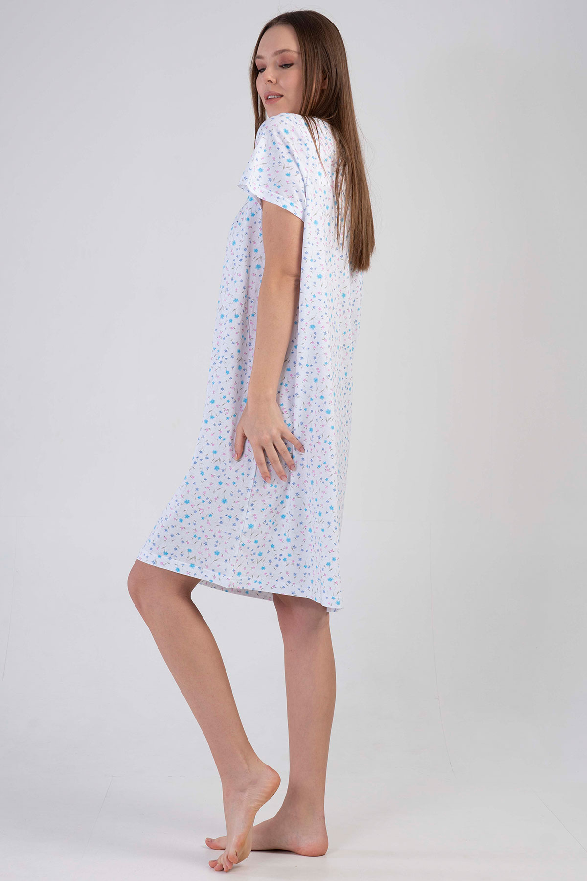 Pamuklu Kısa Kol Kısa Boy Gecelik
