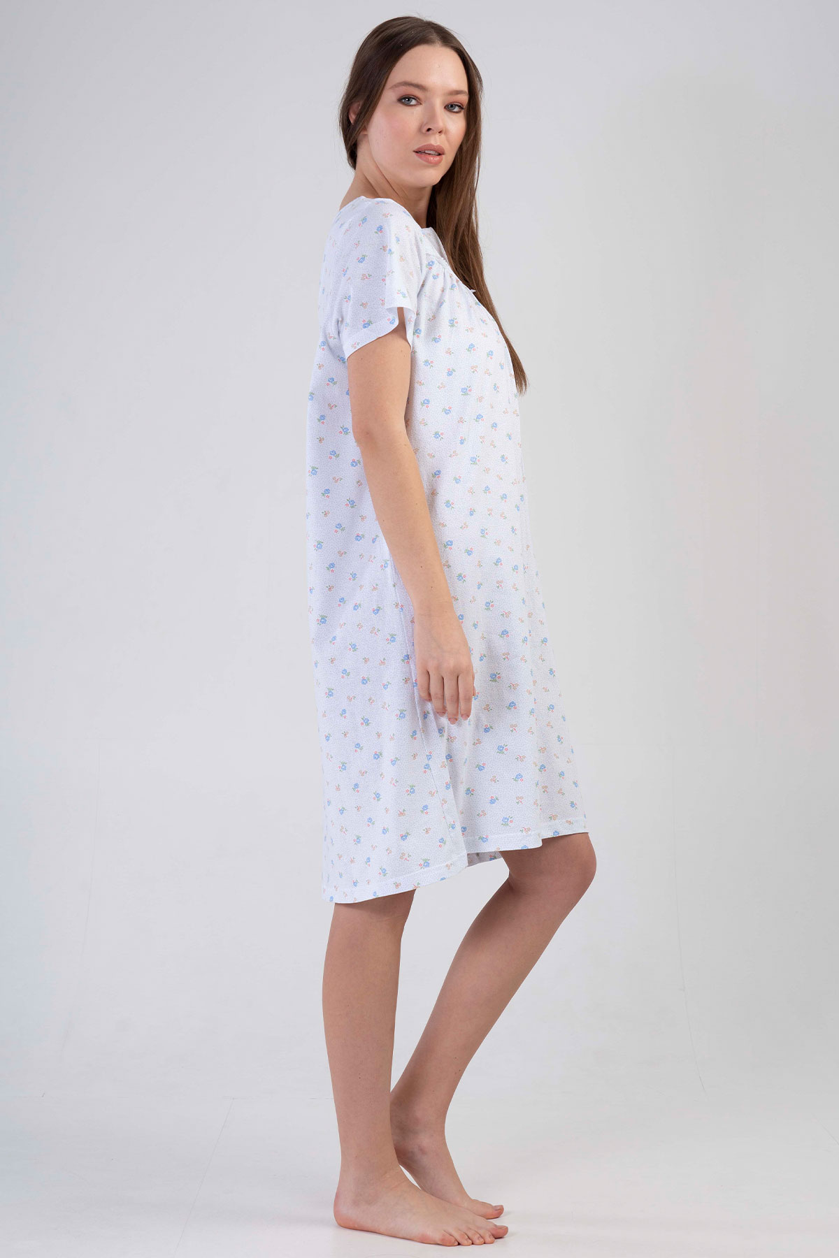 Pamuklu Kısa Kol Kısa Boy Gecelik
