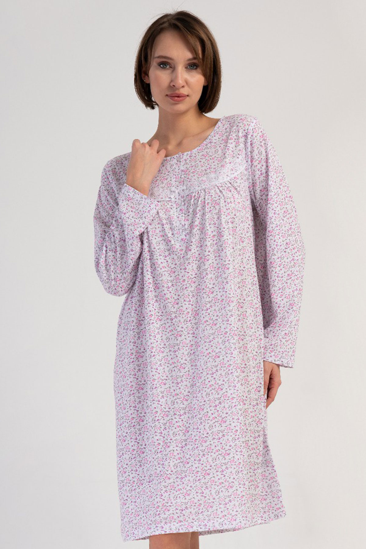 Pamuklu Kadın Kısa Kol Kısa Boy Gecelik
