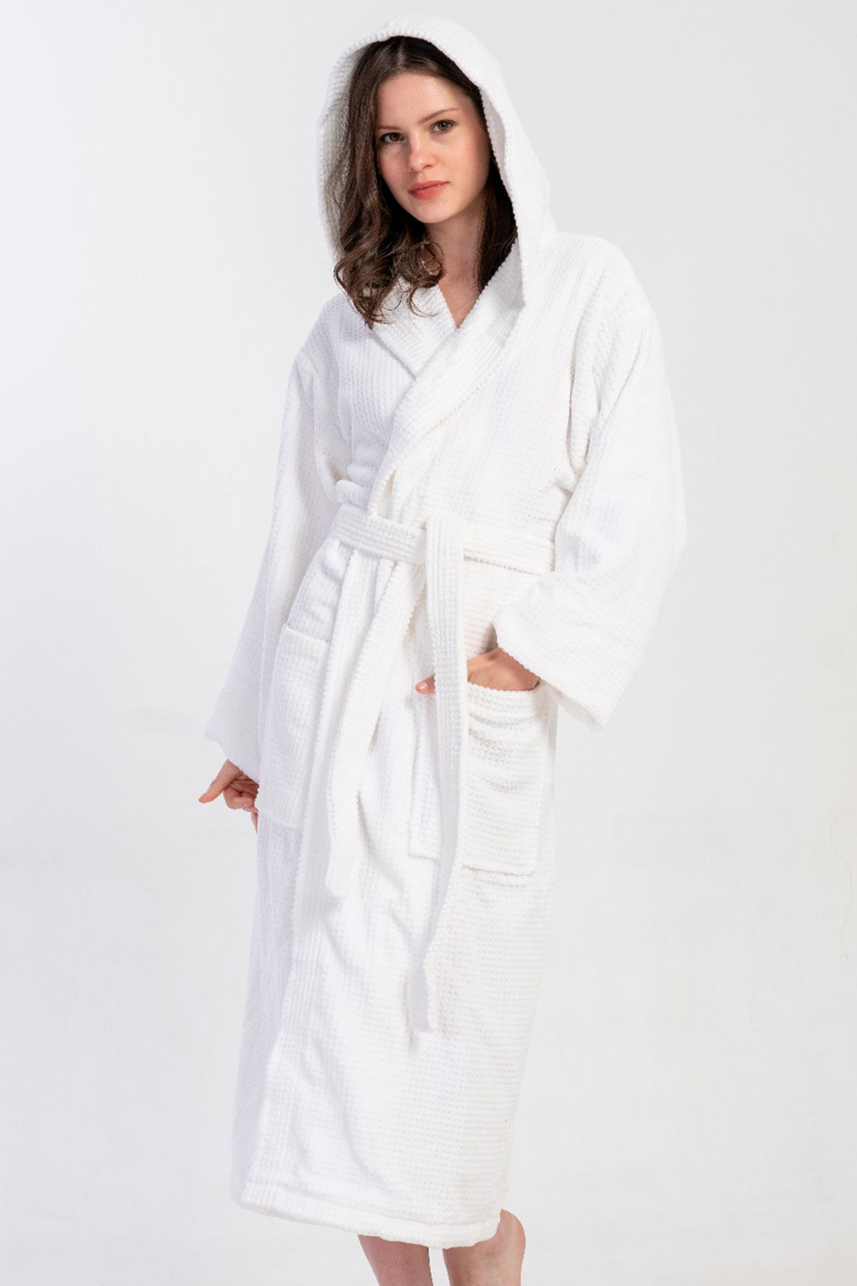 Kadın Bukle Kapsonlu Uzun Kol Uzun Bornoz
