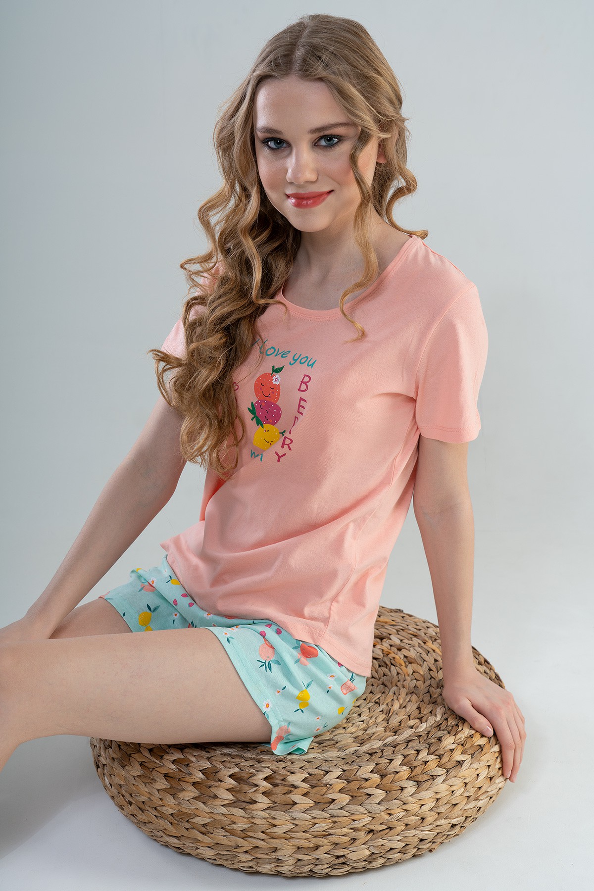 Kadın O. Kısa Kol Şortlu Pijama Takım
