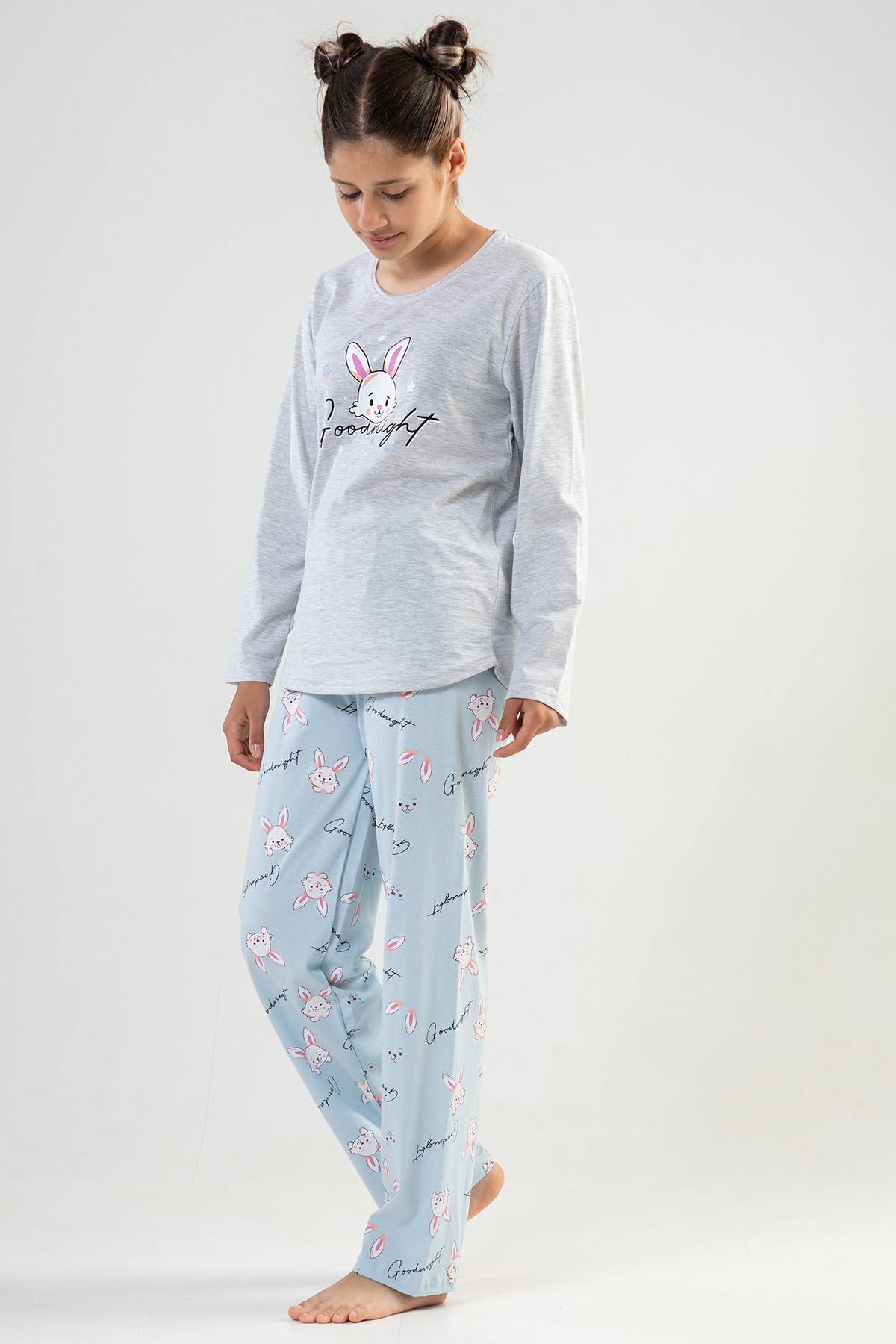 Pamuklu Kız Çocuk Uzun Kol Pijama Takım
