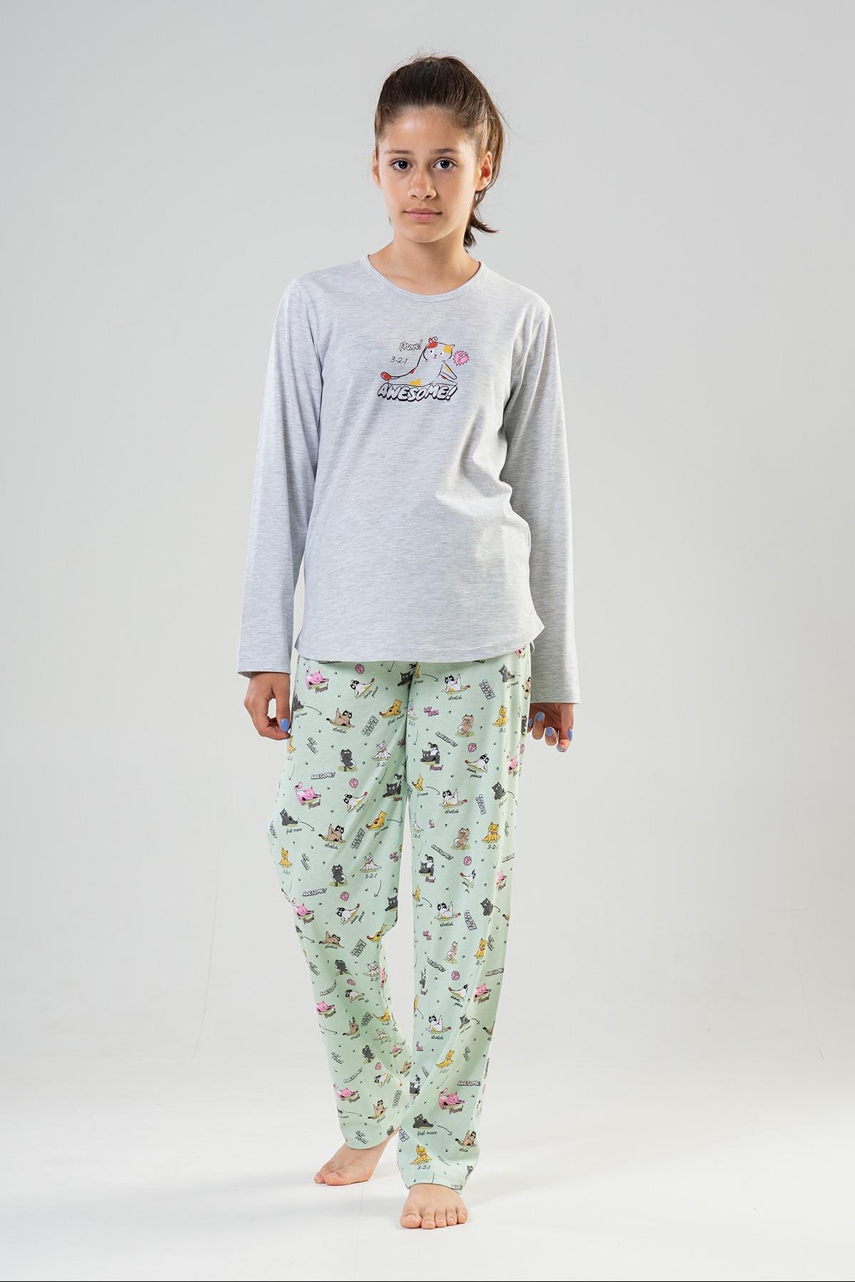 Pamuklu Kız Çocuk Uzun Kol Pijama Takım

