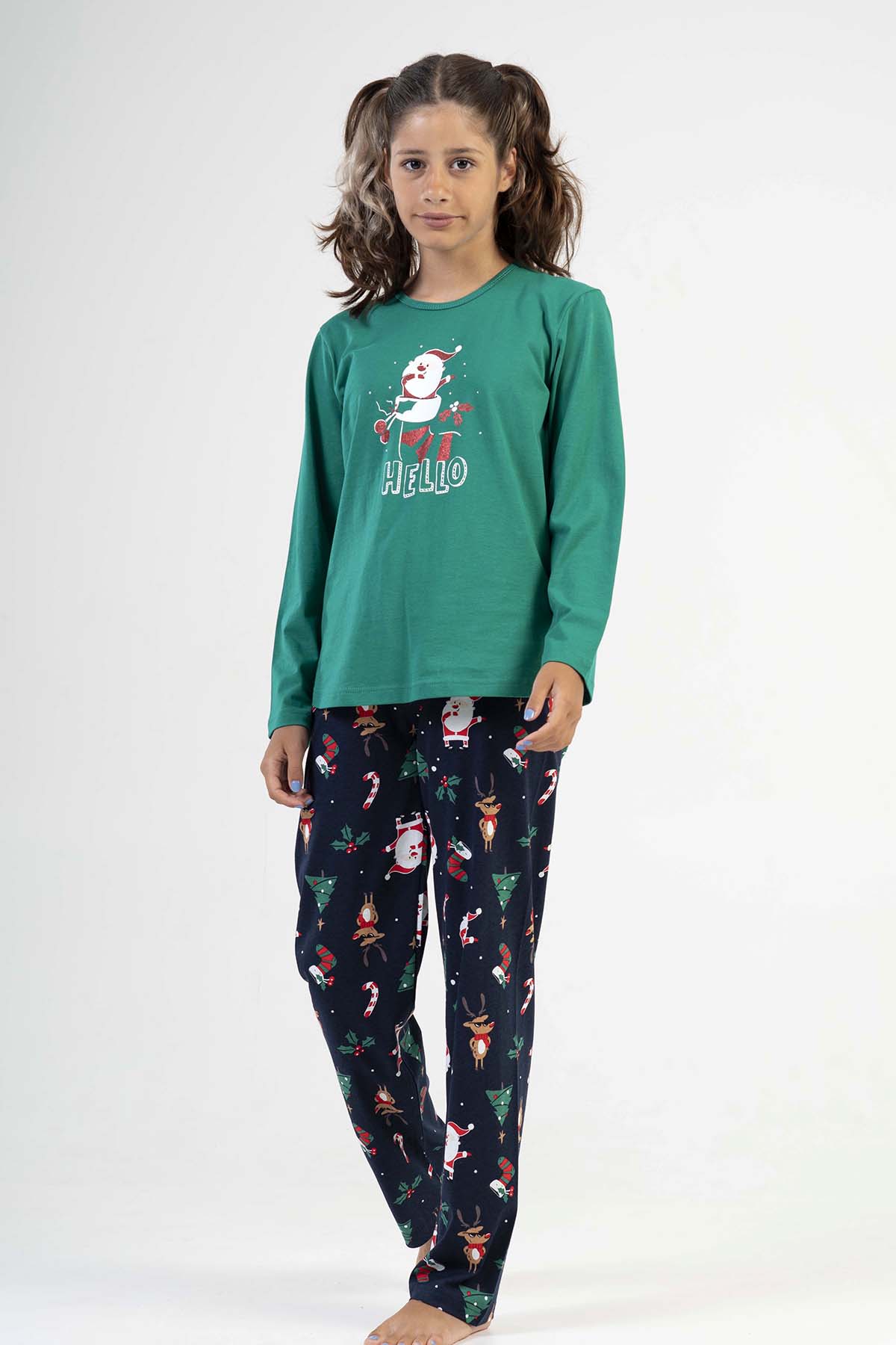 Pamuklu Kız Çocuk Uzun Kol Pijama Takım

