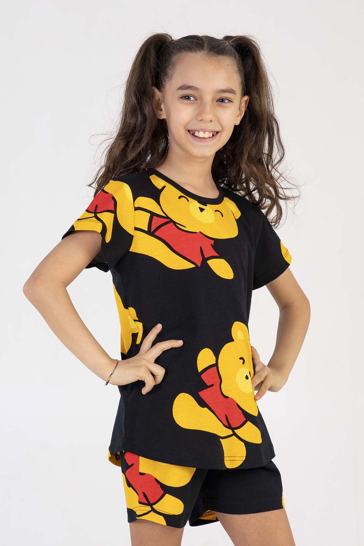 Pamuklu Kız Çocuk Kısa Kol Şortlu Pijama Takım
