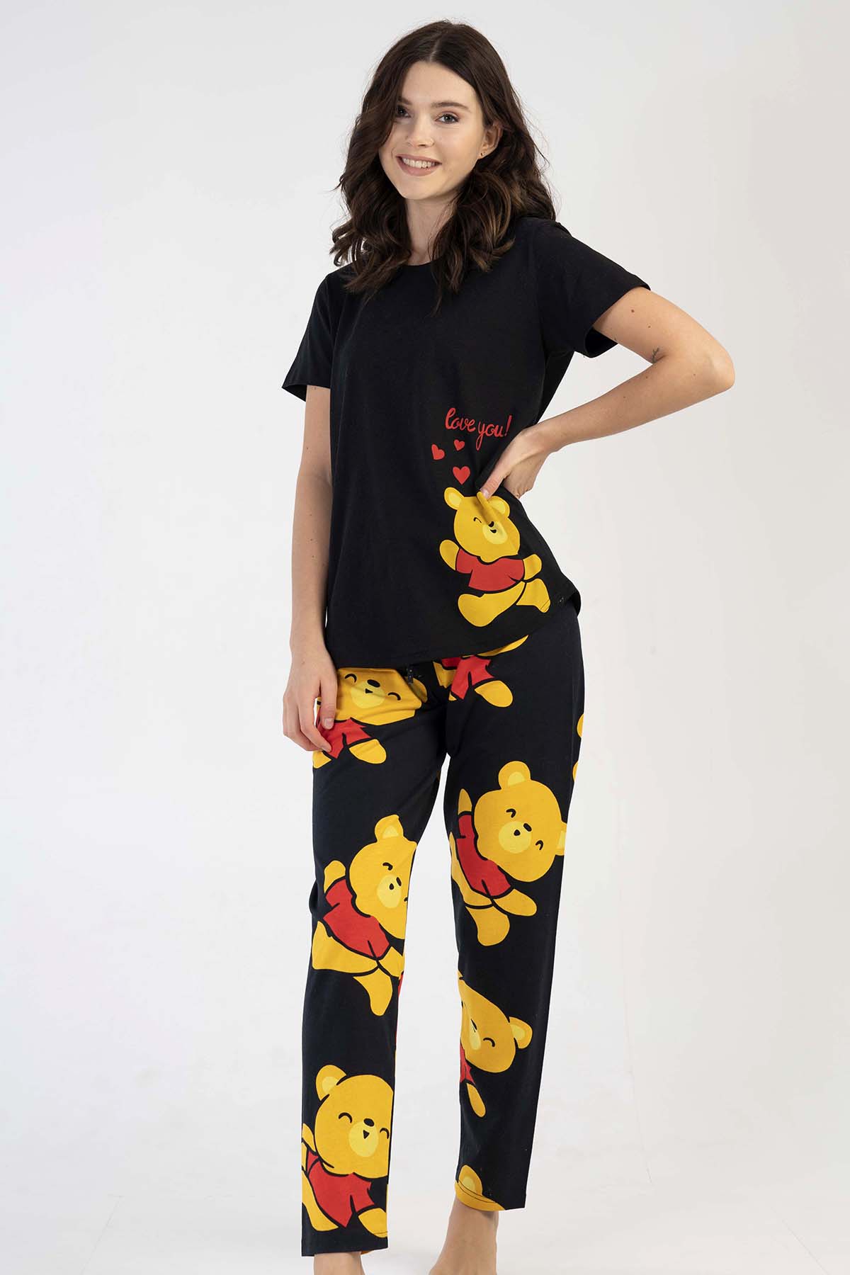 Pamuklu Kadın Kısa Kol Pijama Takım

