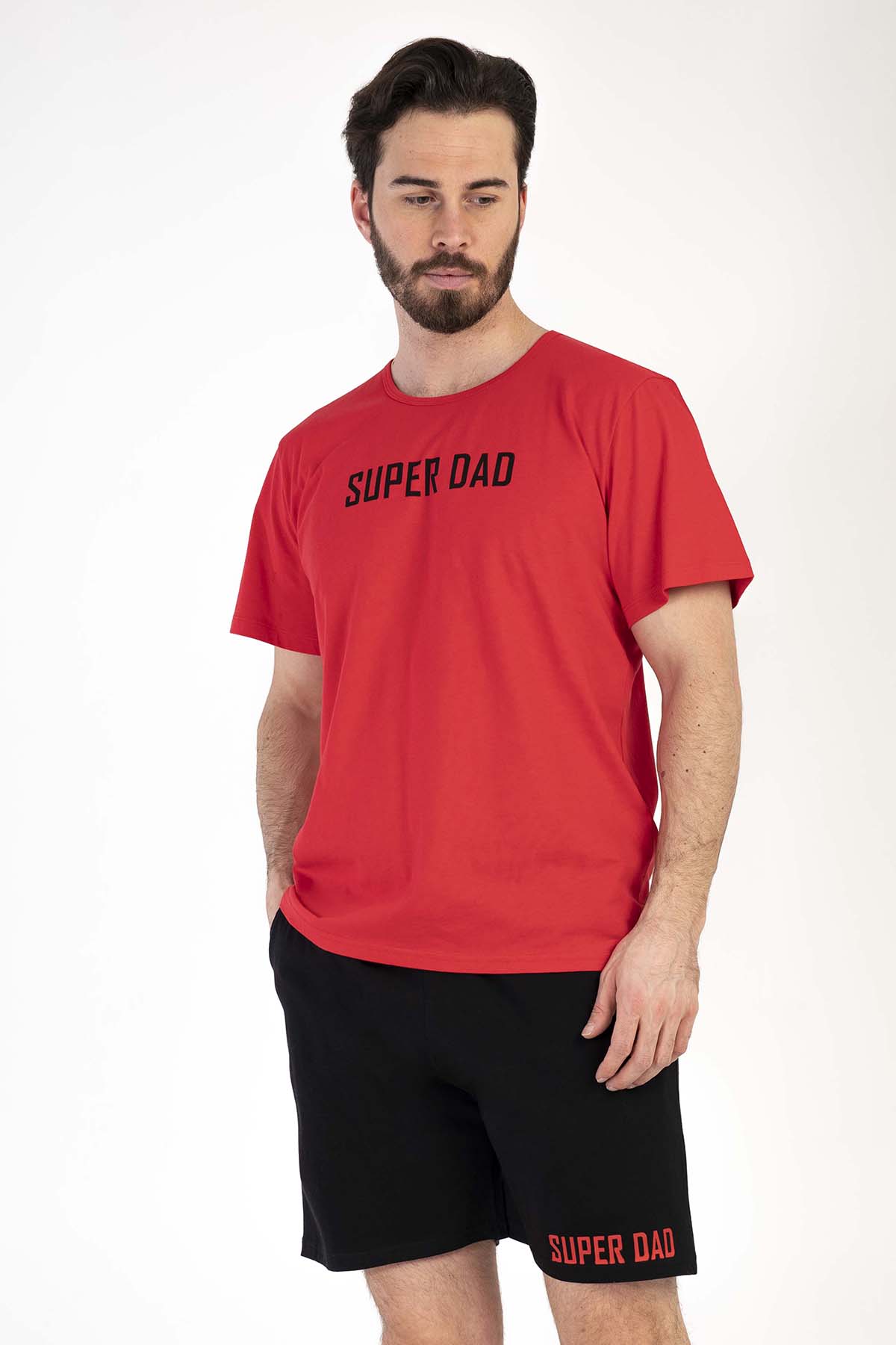 Pamuklu Erkek Kısa Kol Şortlu Pijama Takım
