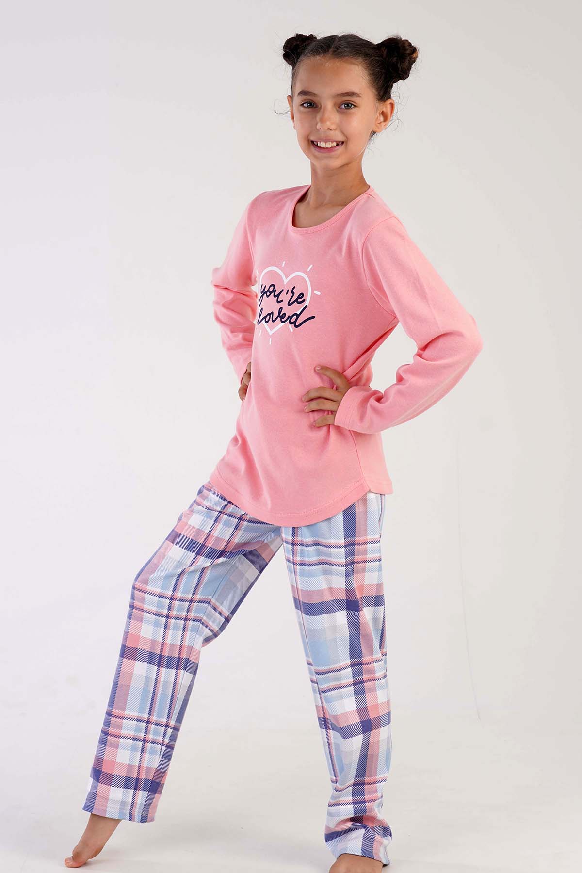 Pamuklu Kız Çocuk interlok Pijama Takım
