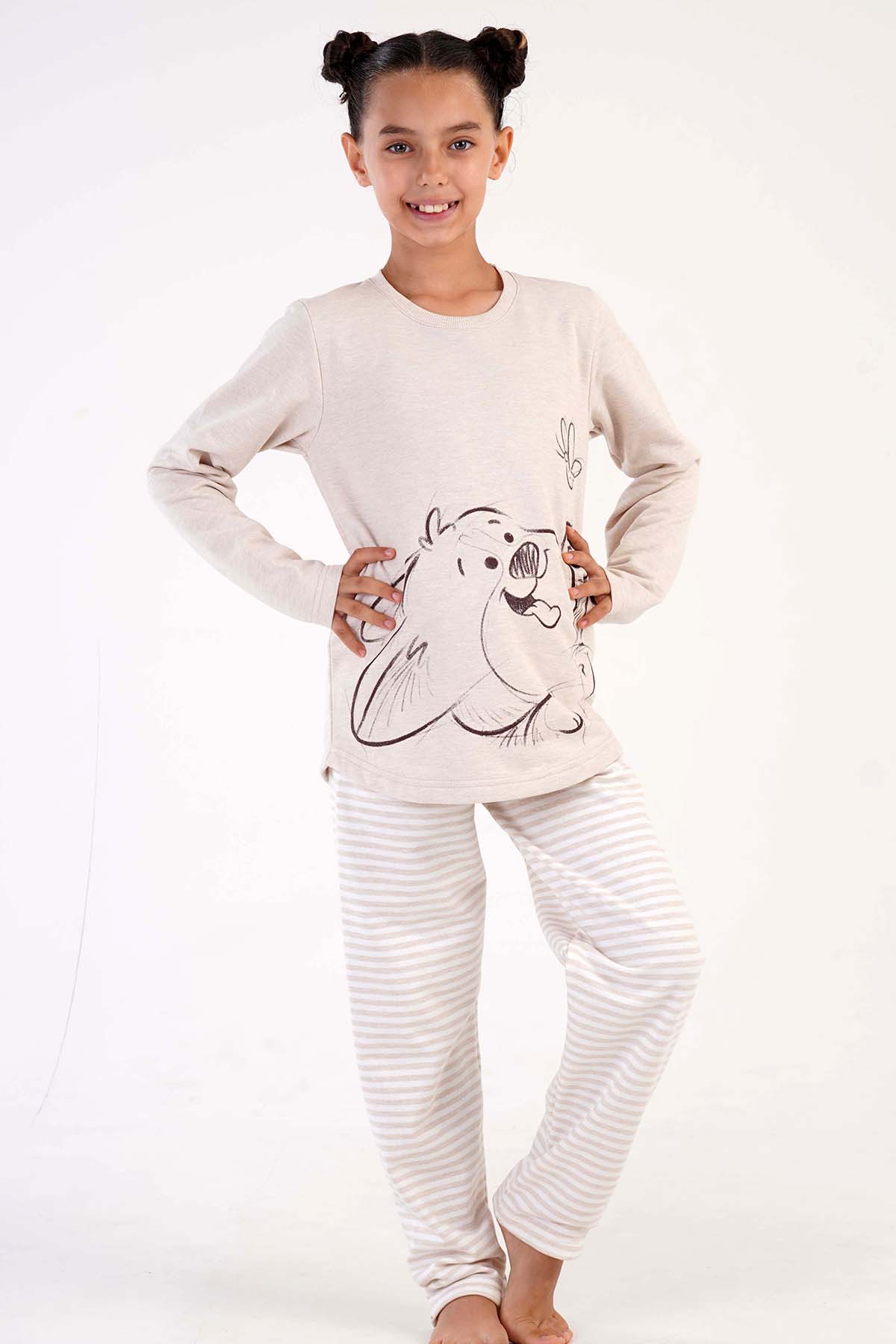 Kız Çocuk Uzun Kol Pijama Takım

