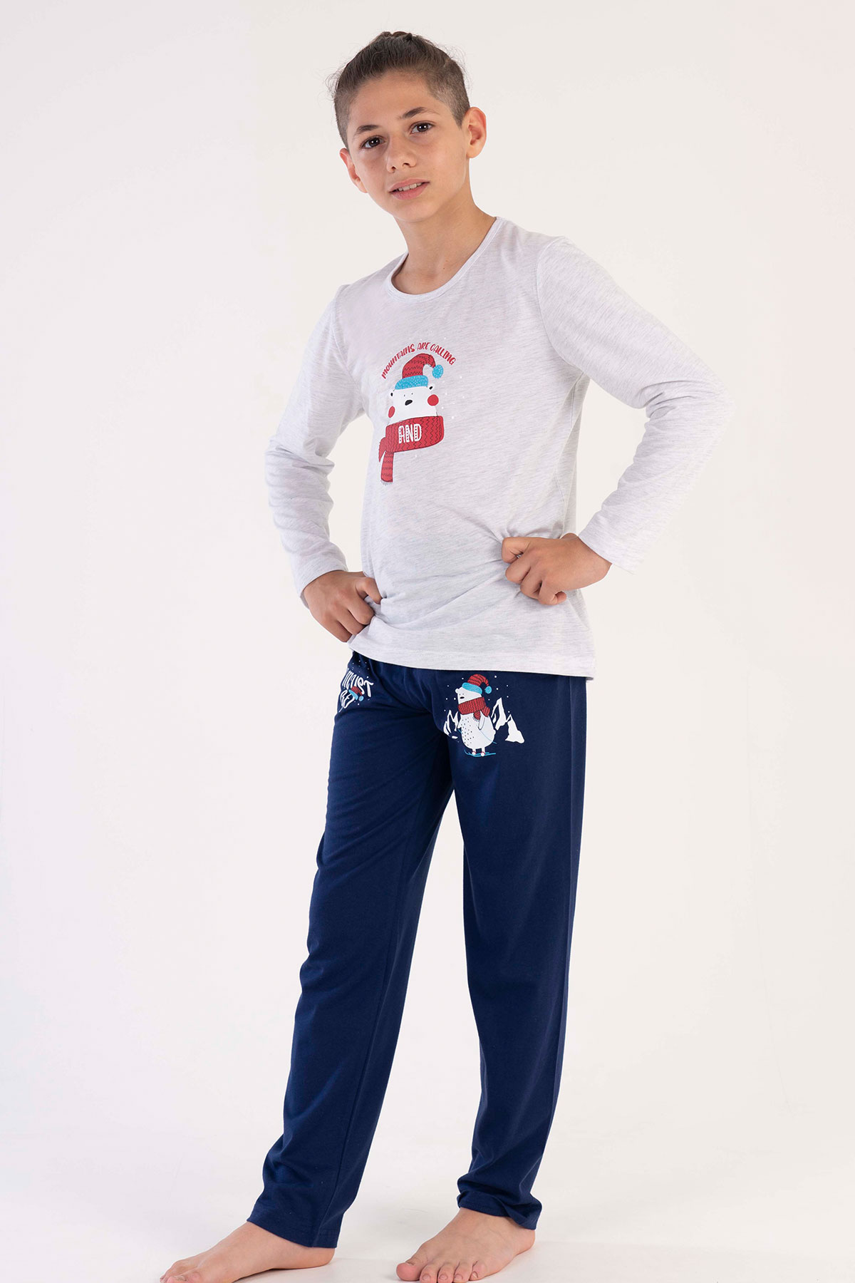 Pamuklu Erkek Çocuk Uzun Kol Pijama Takım
