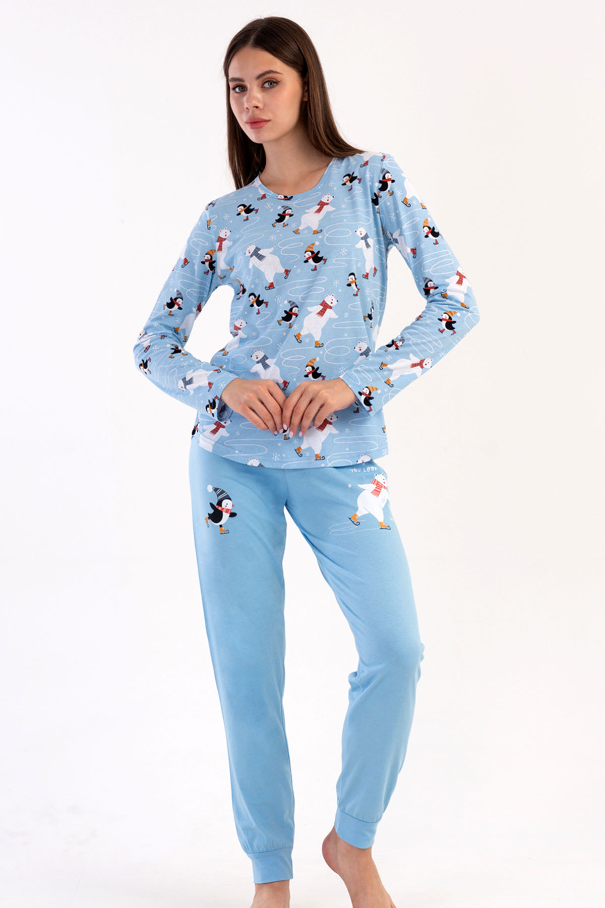 Pamuklu Kadın Uzun Kol Pijama Takım
