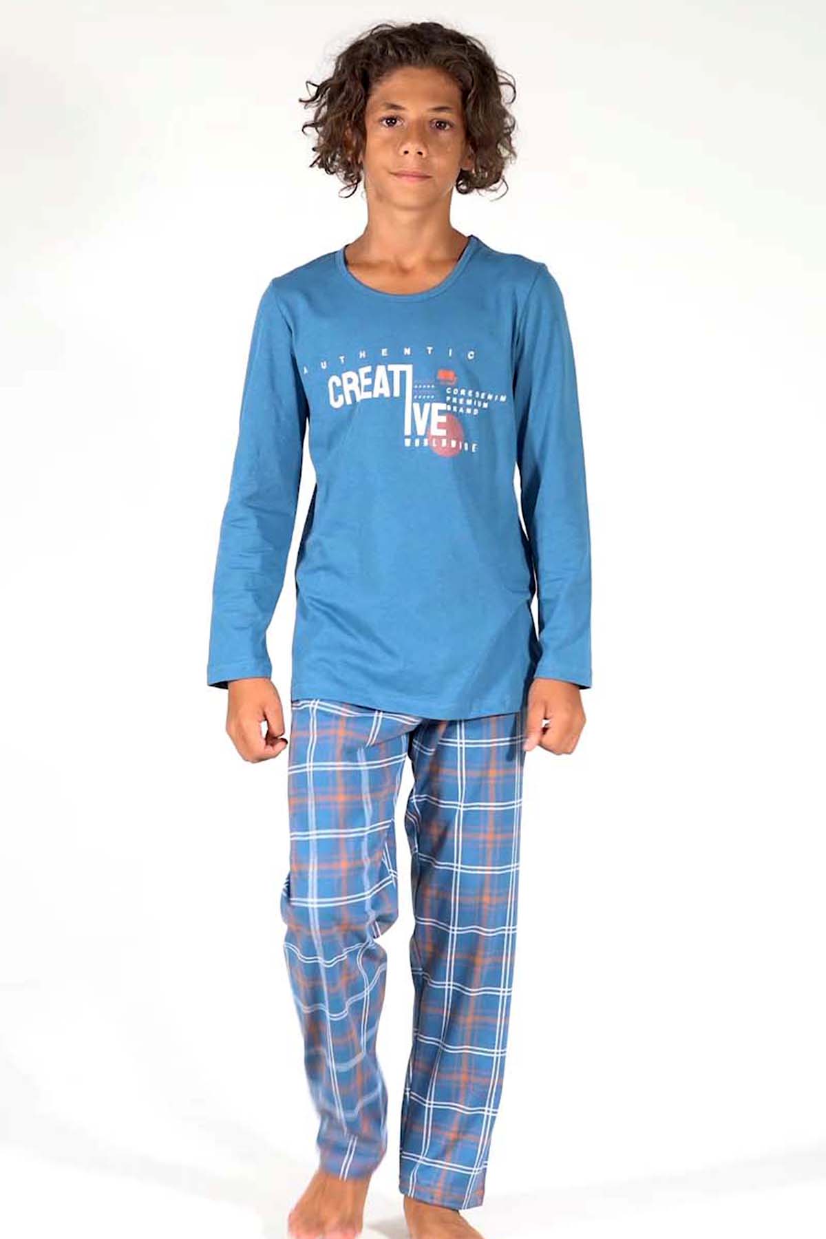 Pamuklu Erkek Çocuk Uzun Kol Pijama Takım(9-10/15-16)
