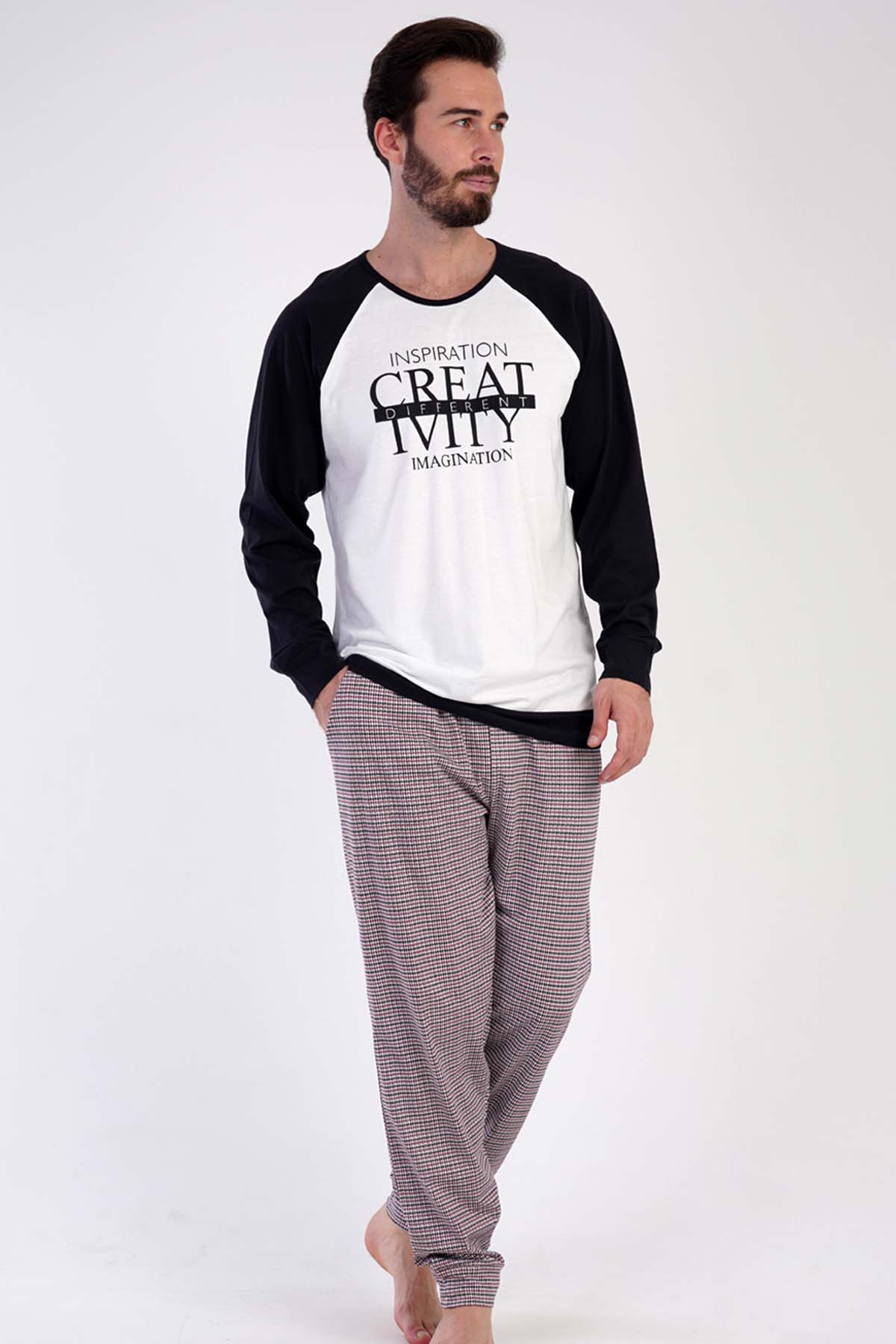 Pamuklu Erkek Uzun Kol Ceblı Pijama Takım
