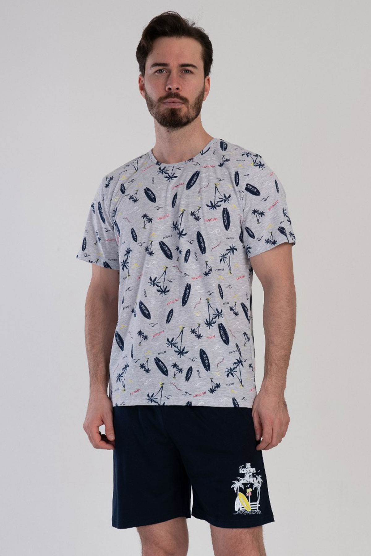 Erkek Kısa Kol Şortlu Pijama Takım
