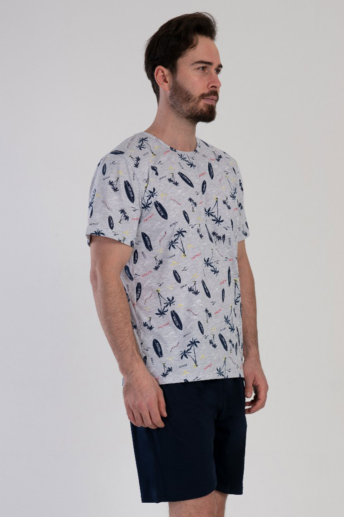 Erkek Kısa Kol Şortlu Pijama Takım
