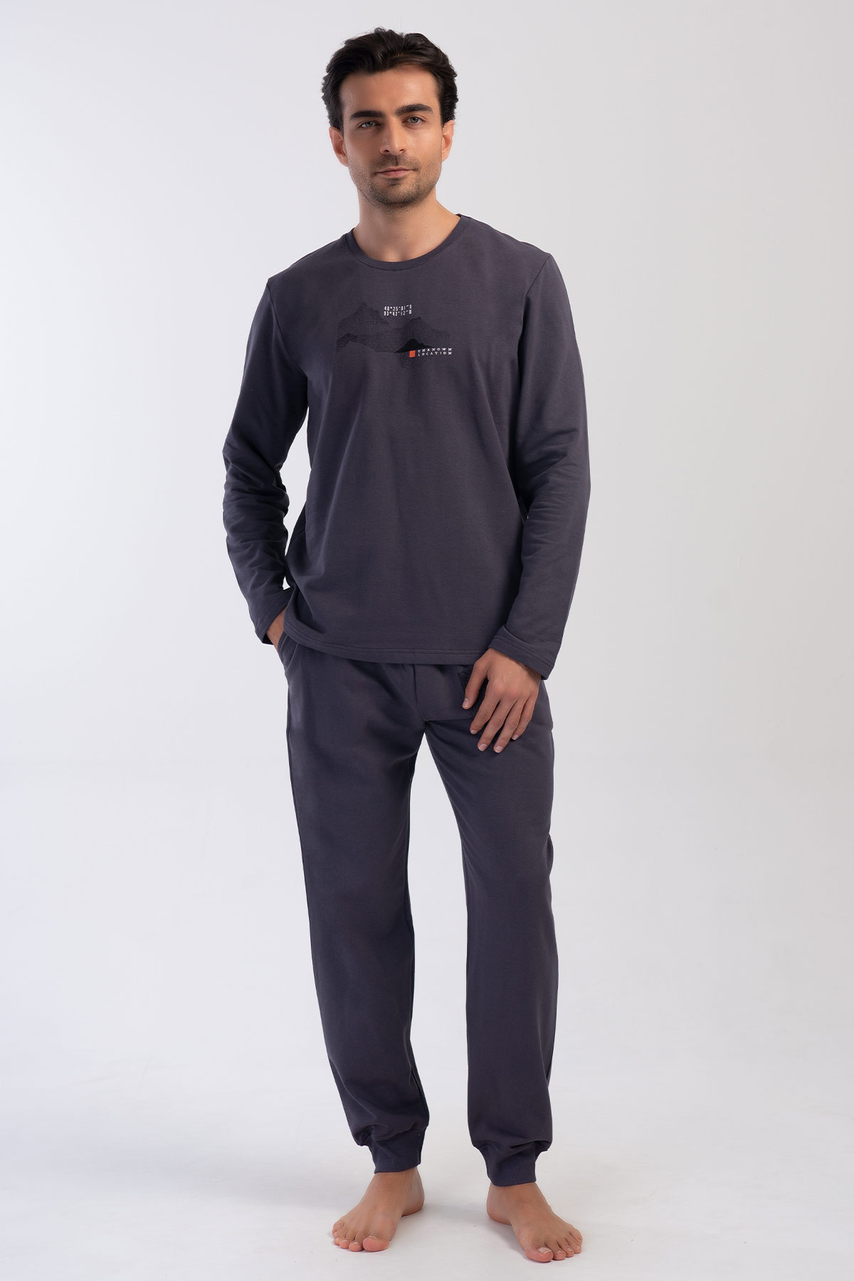 Pamuklu Erkek Uzun Kol Pijama Takım
