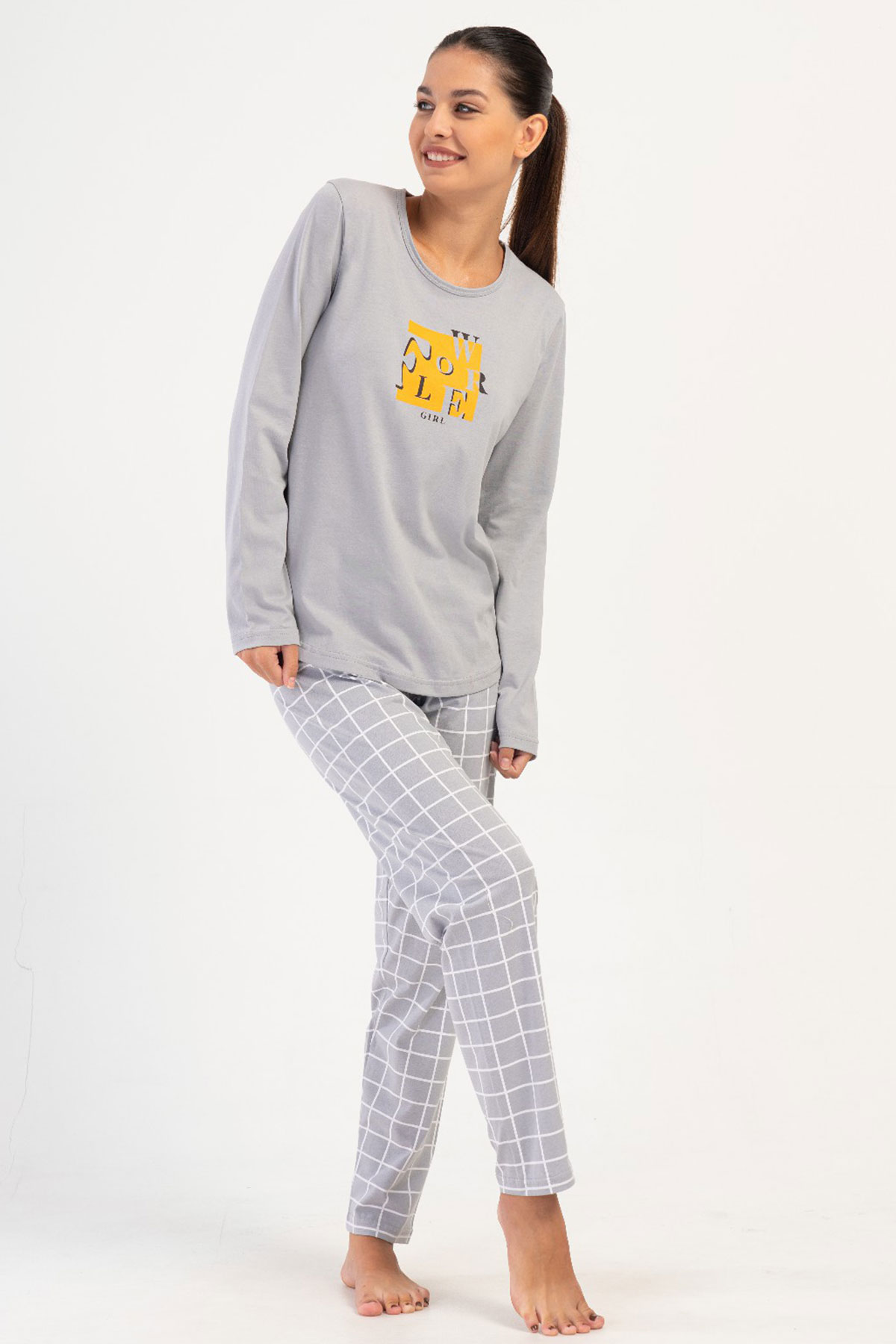 Pamuklu Kadın Uzun Kol Pijama Takım
