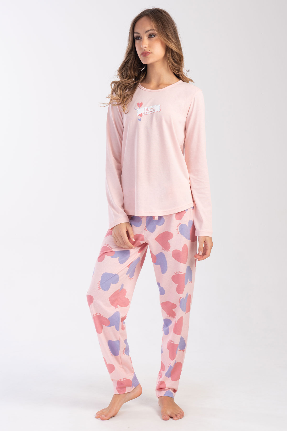 Pamuklu Kadın Uzun Kol Pijama Takım
