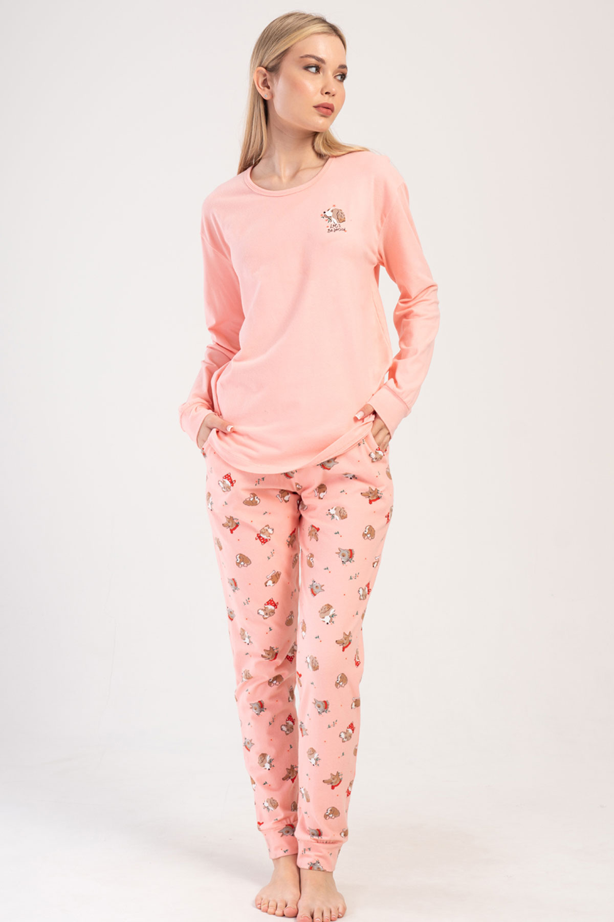 Pamuklu Kadın Uzun Kol Pijama Takım
