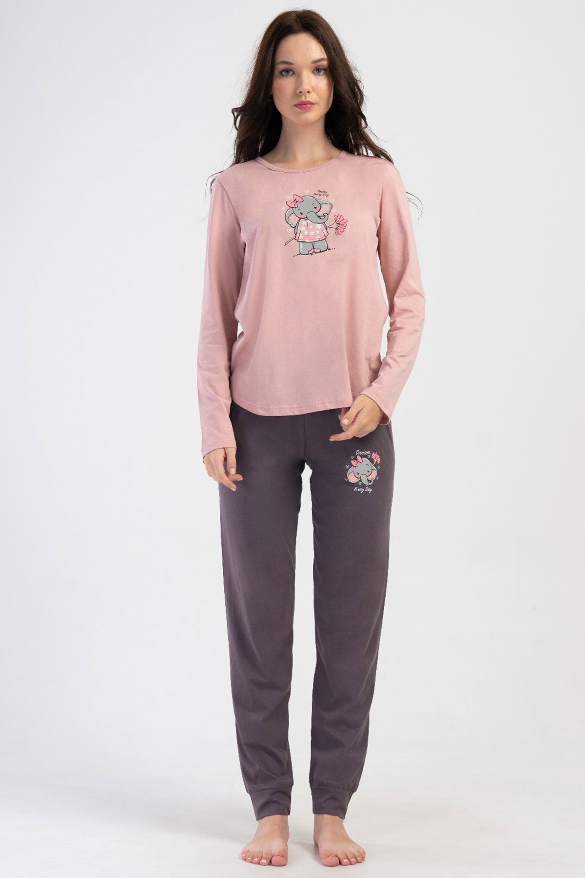 Pamuklu Kadın Uzun Kol Pijama Takım
