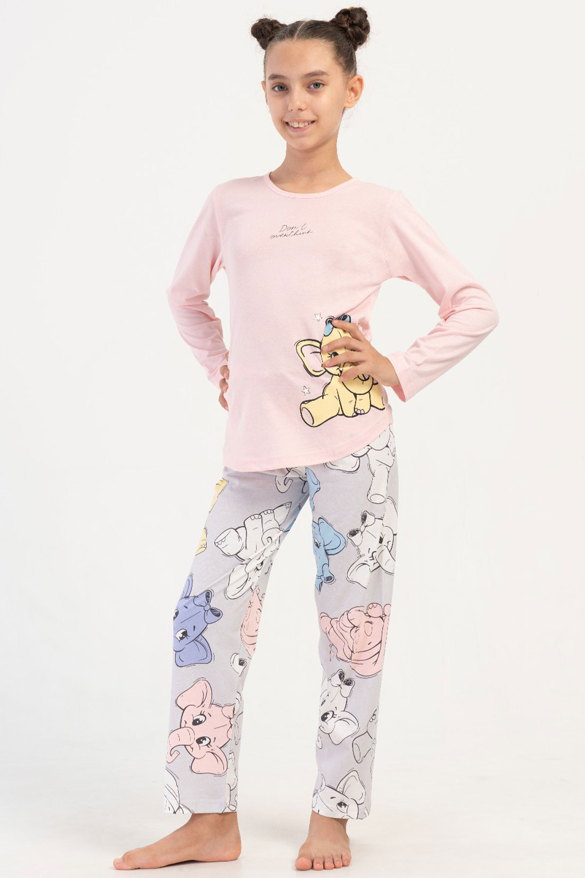 Pamuklu Kız Çocuk Uzun Kol Pijama Takım(9-10/15-16)
