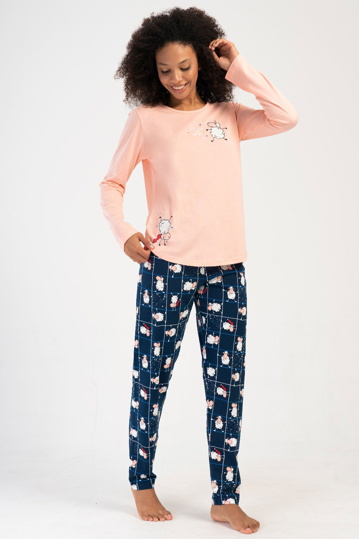 Pamuklu Kadın Uzun Kol Pijama Takım
