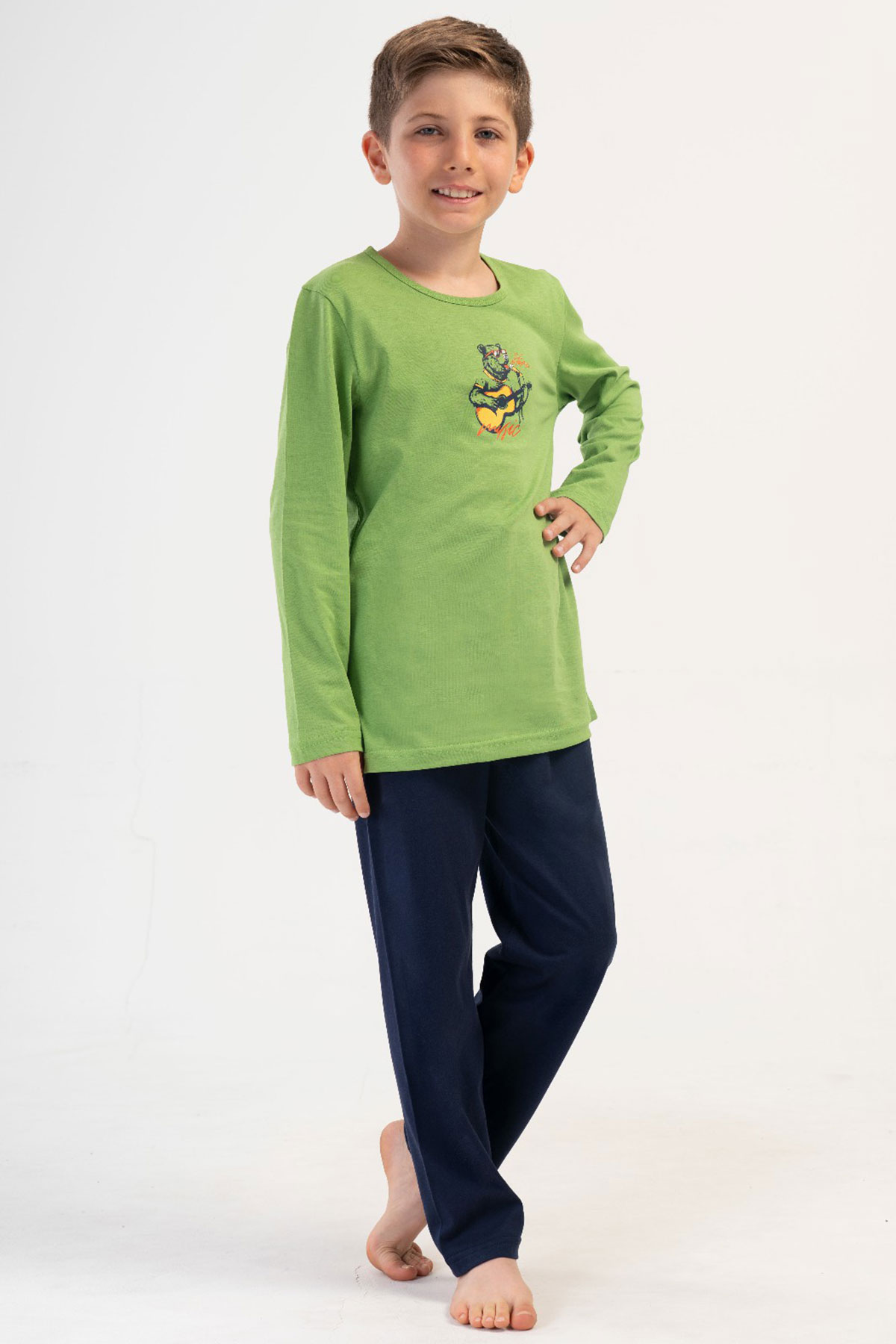 Pamuklu Erkek Çocuk Uzun Kol Pijama Takım(9/10-15/16)
