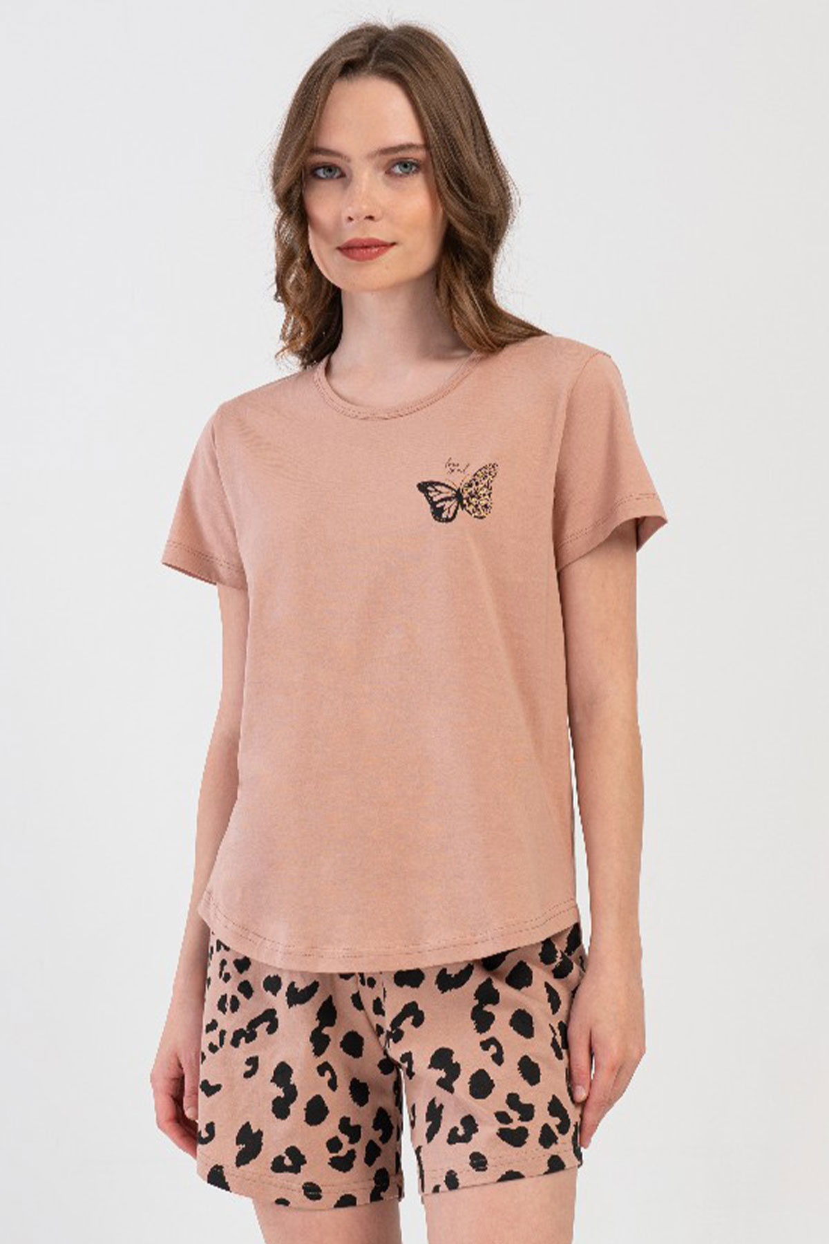 Pamuklu Kadın Kısa Kol Şortlu Pijama Takım
