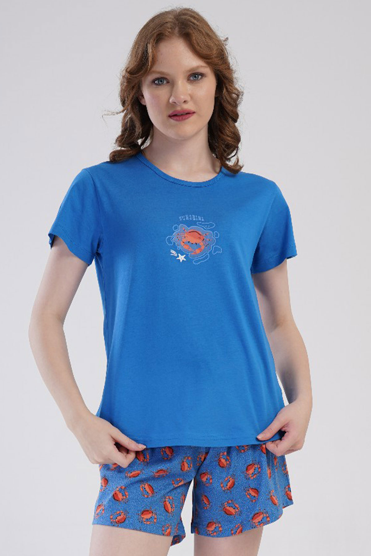 Pamuklu Kadın Kısa Kol Şortlu Pijama Takım
