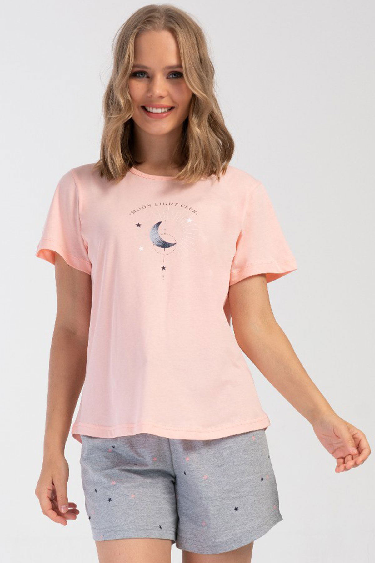 Kadın Büyük Beden Kısa Kol Şortlu Pijama Takım
