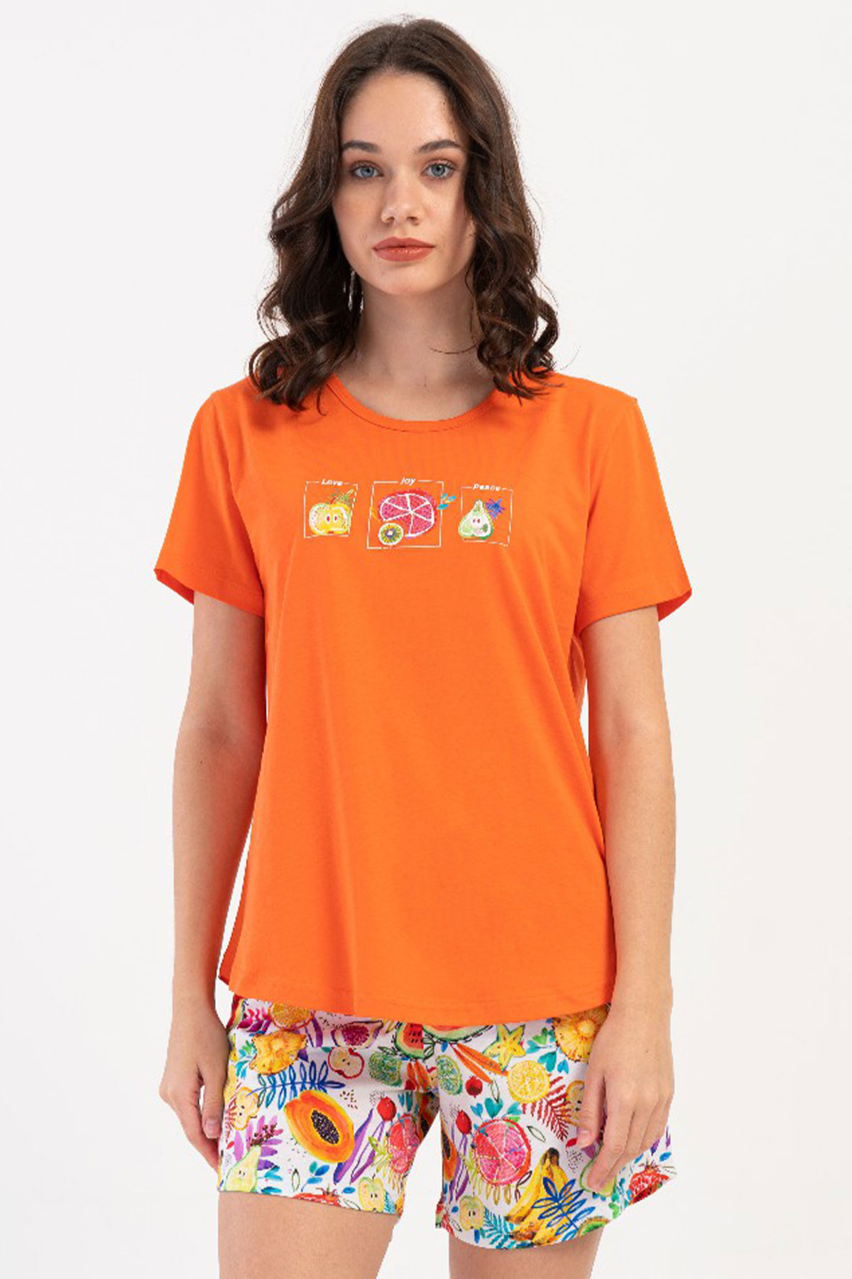 Pamuklu Kadın Kısa Kol Şortlu Pijama Takım
