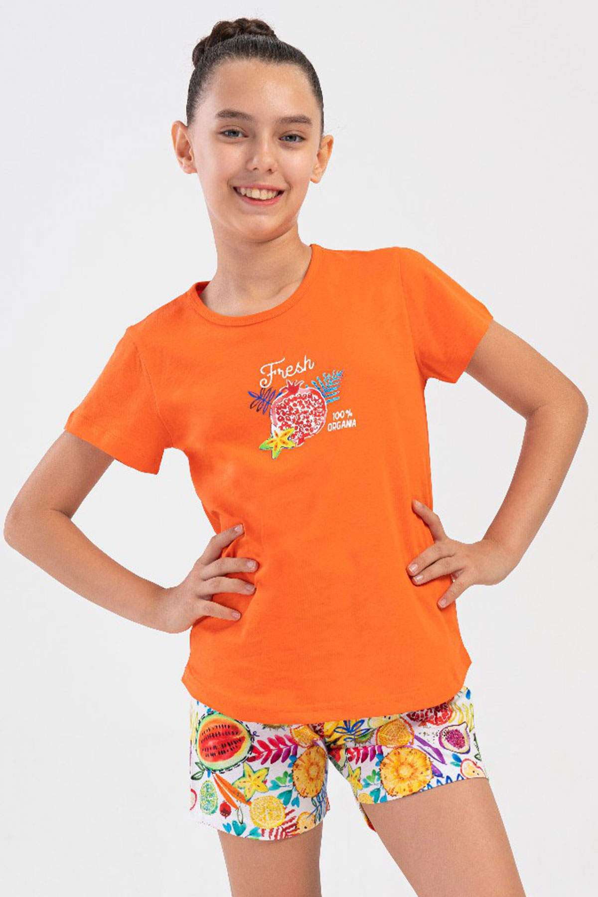 Pamuklu Kız Çocuk Kısa Kol Şortlu Pijama Takım(7-8/13-14)
