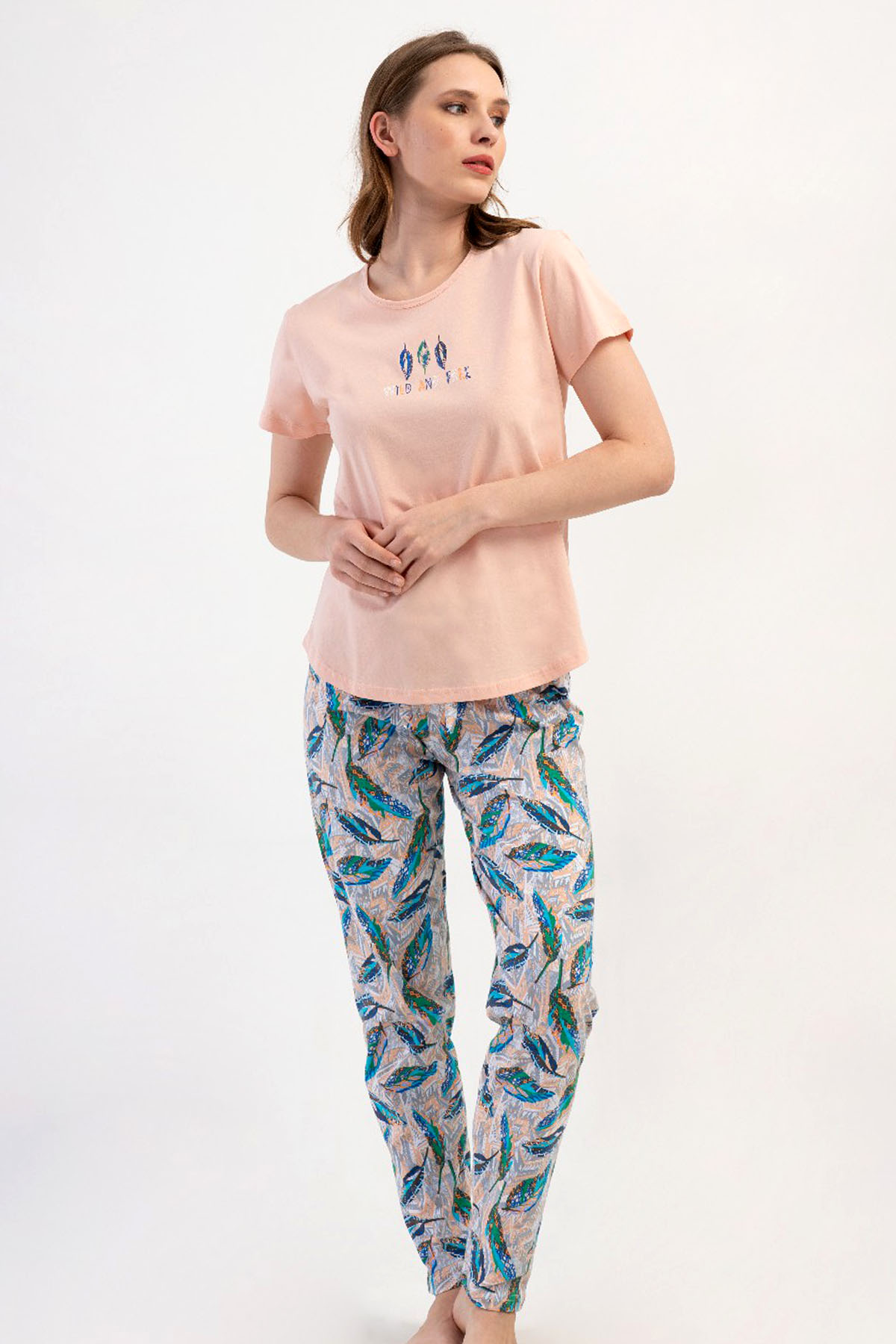 Pamuklu Kadın Kısa Kol Pijama Takım
