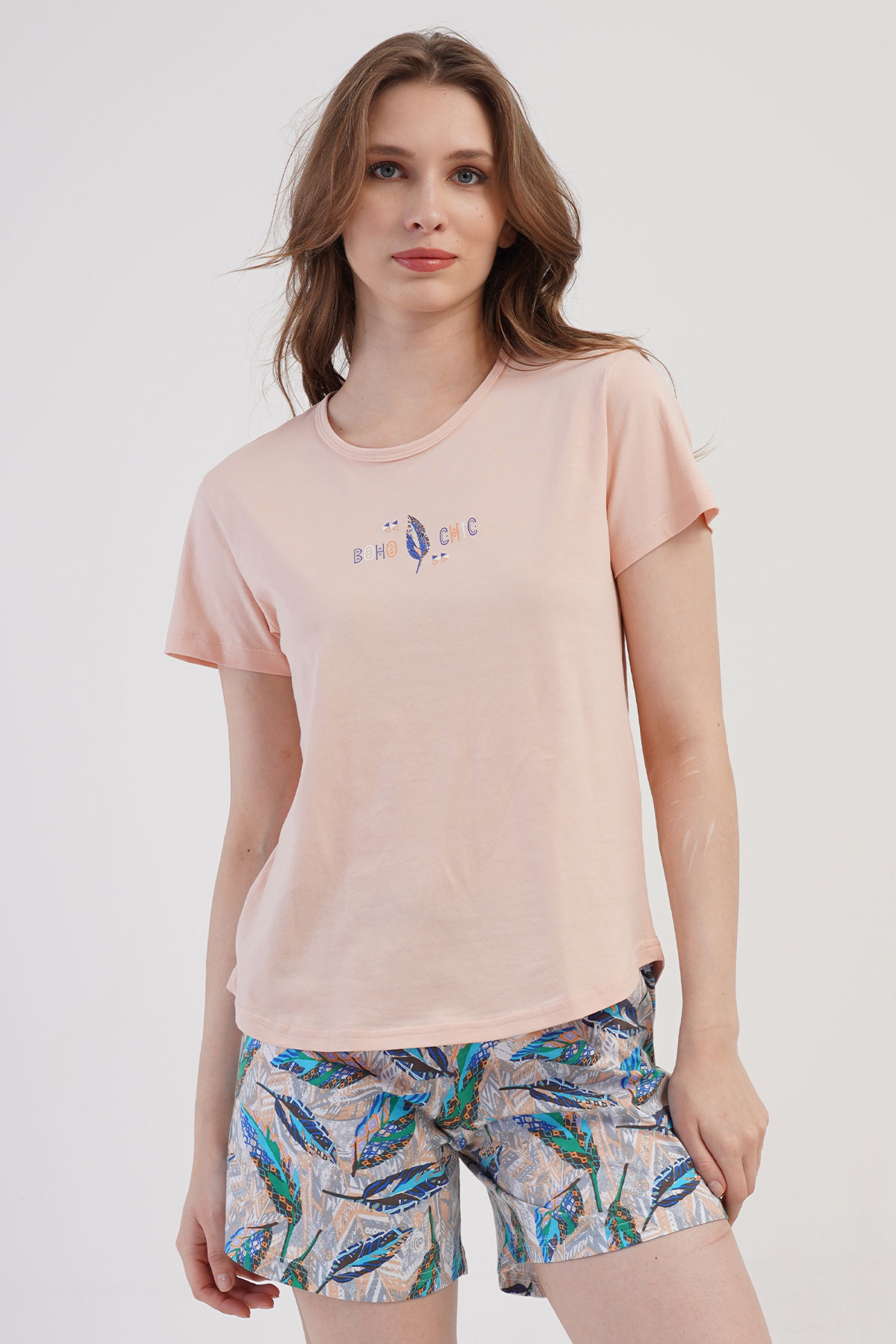 Pamuklu Kadın Kısa Kol Şortlu Pijama Takım
