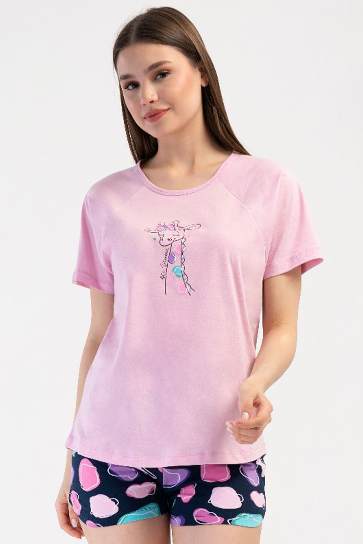 Pamuklu Kadın Kısa Kol Şortlu Pijama Takım
