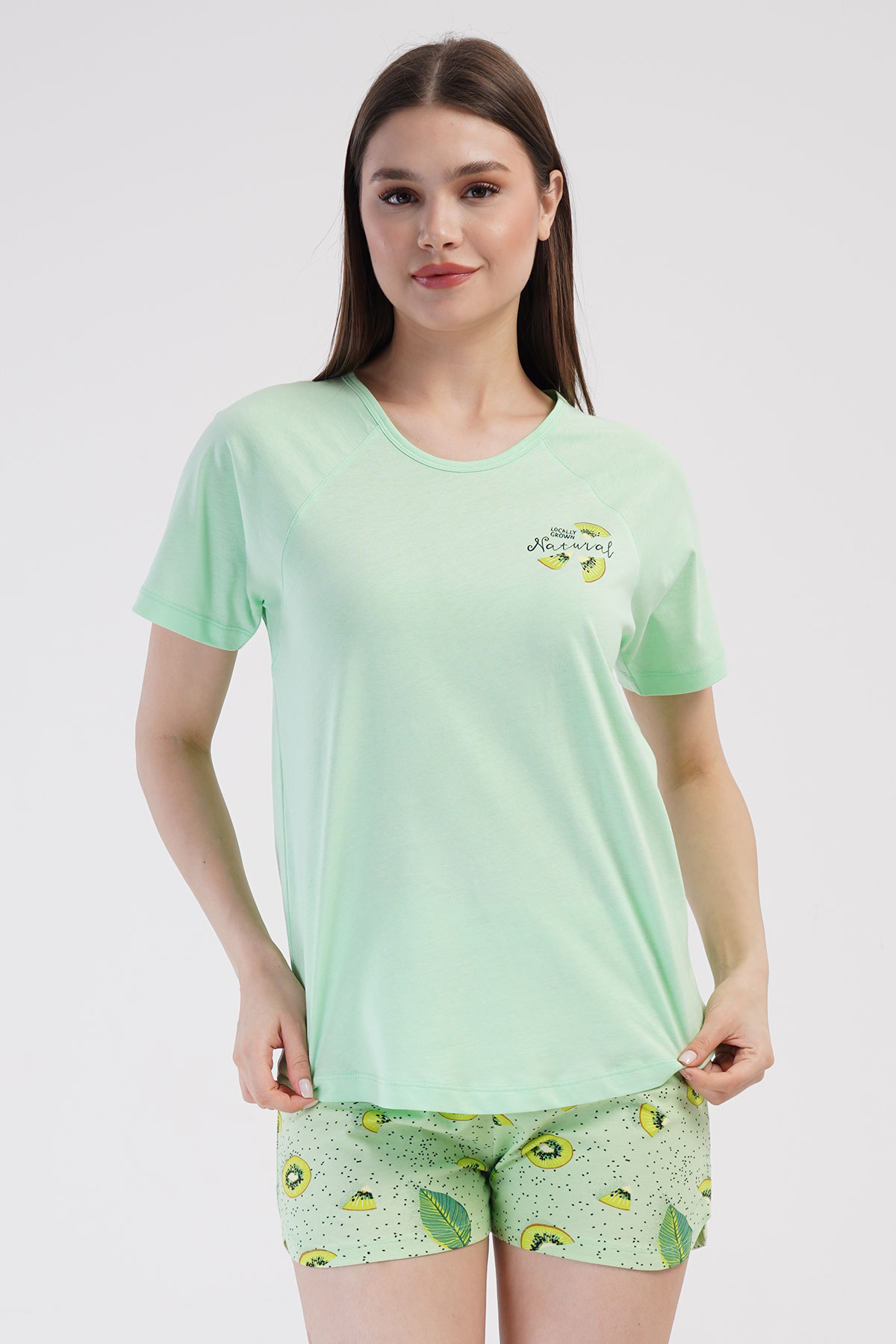 Pamuklu Kadın Kısa Kol Şortlu Pijama Takım
