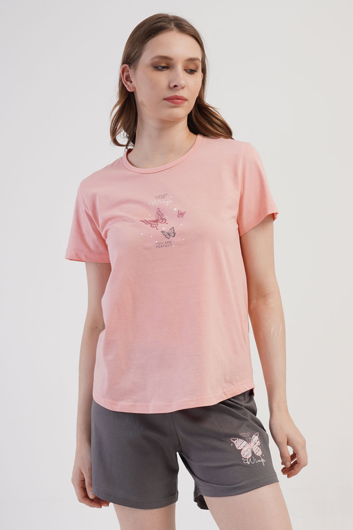 Pamuklu Kadın Kısa Kol Şortlu Pijama Takım
