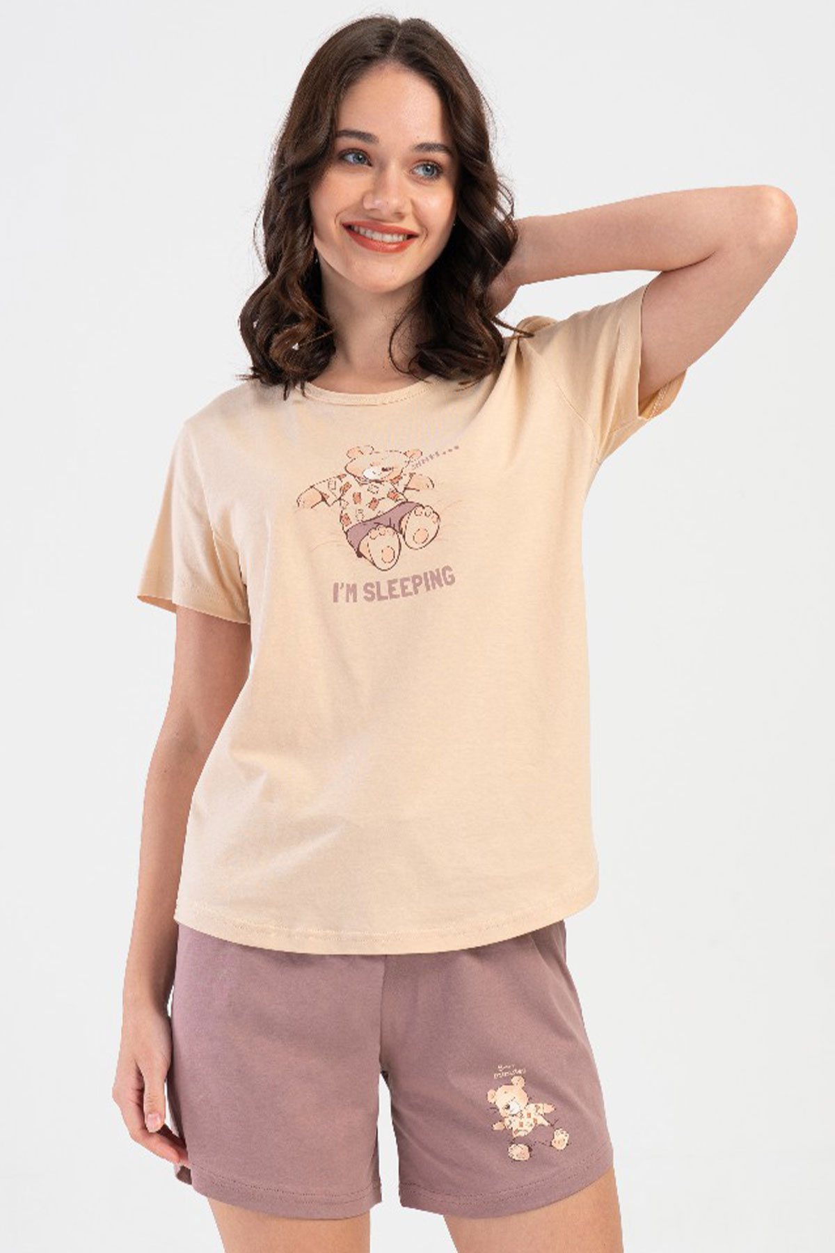 Pamuklu Kadın Kısa Kol Şortlu Pijama Takım
