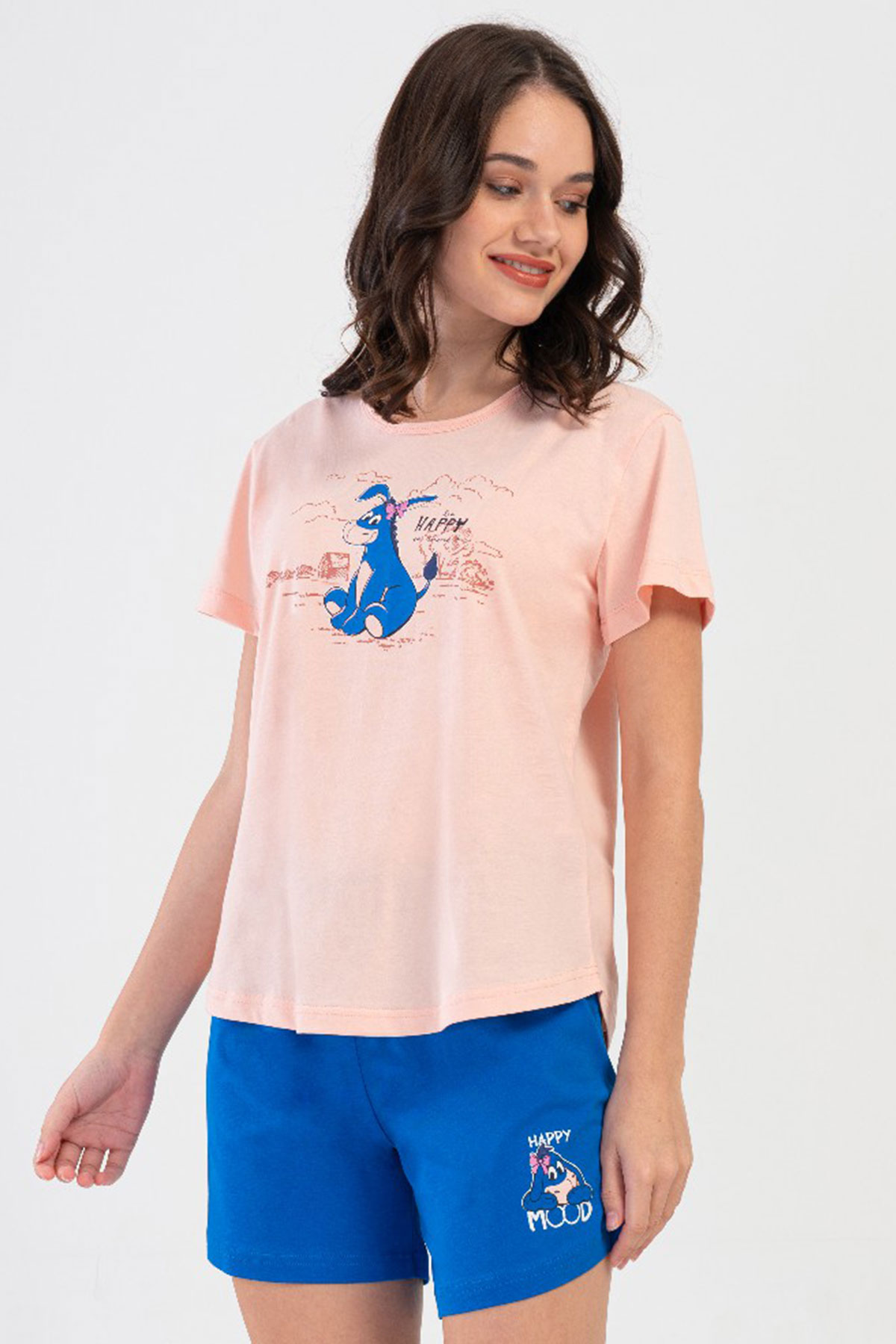Pamuklu Kadın Kısa Kol Şortlu Pijama Takım
