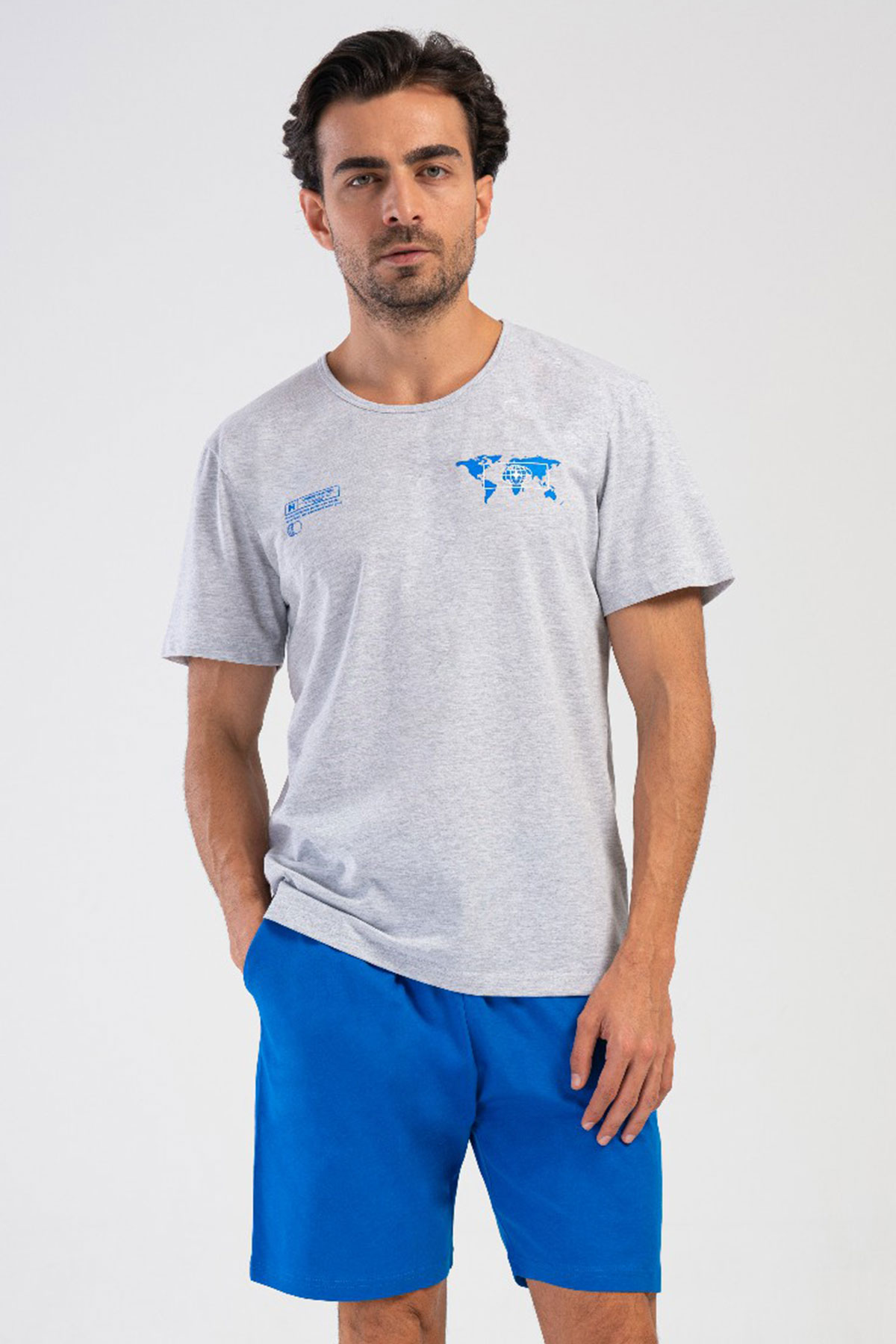 Erkek Kısa Kol Şortlu Pijama Takım

