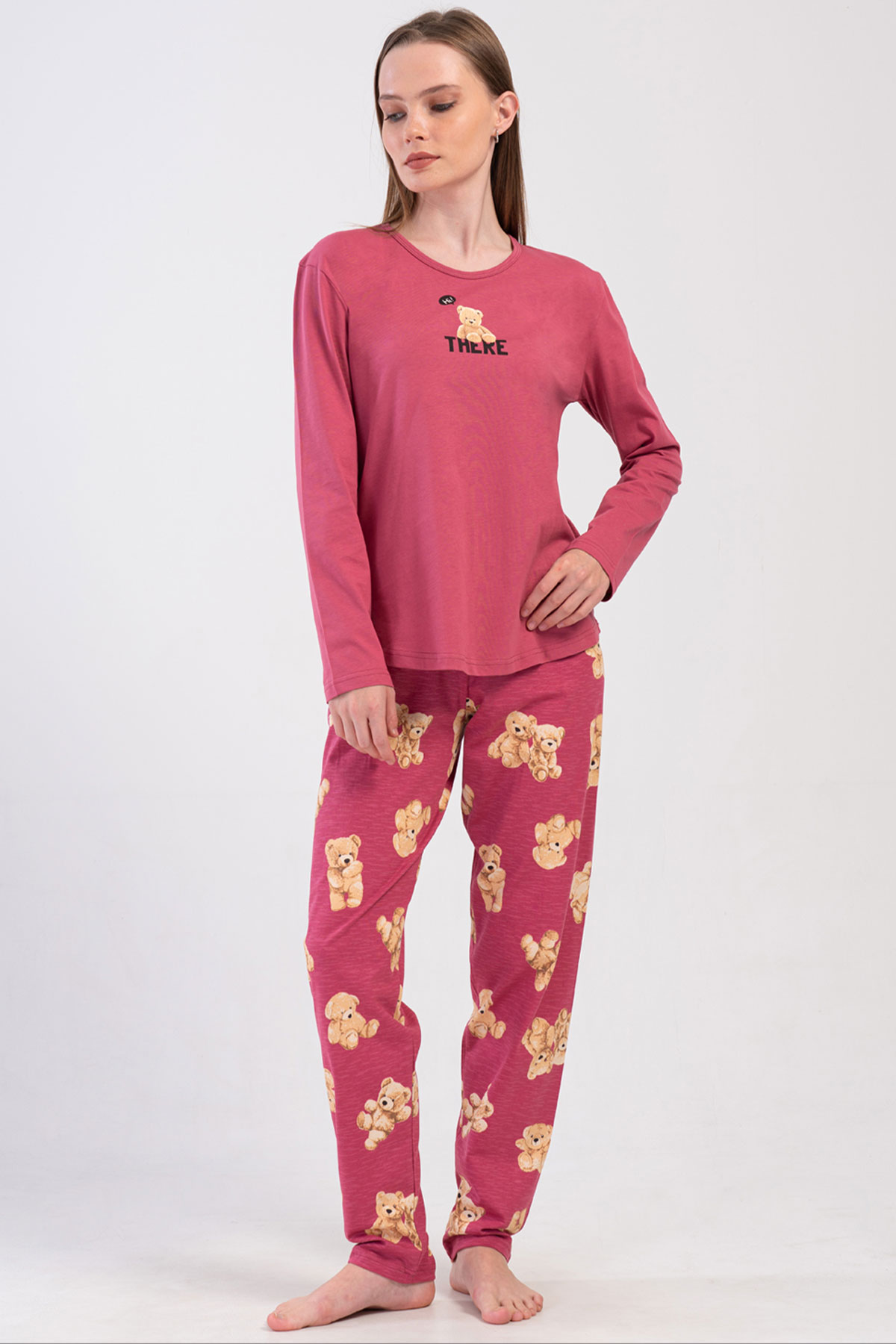 Pamuklu Kadın Uzun Kol Pijama Takım

