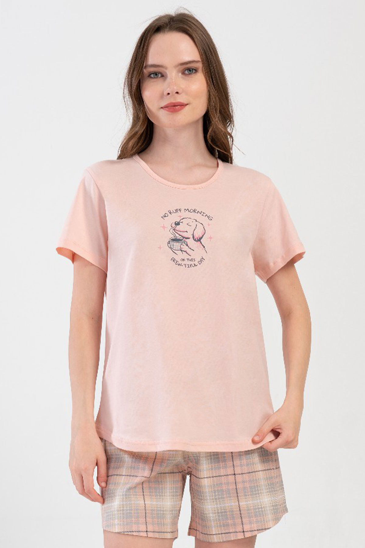 Pamuklu Kadın Kısa Kol Şortlu Pijama Takım
