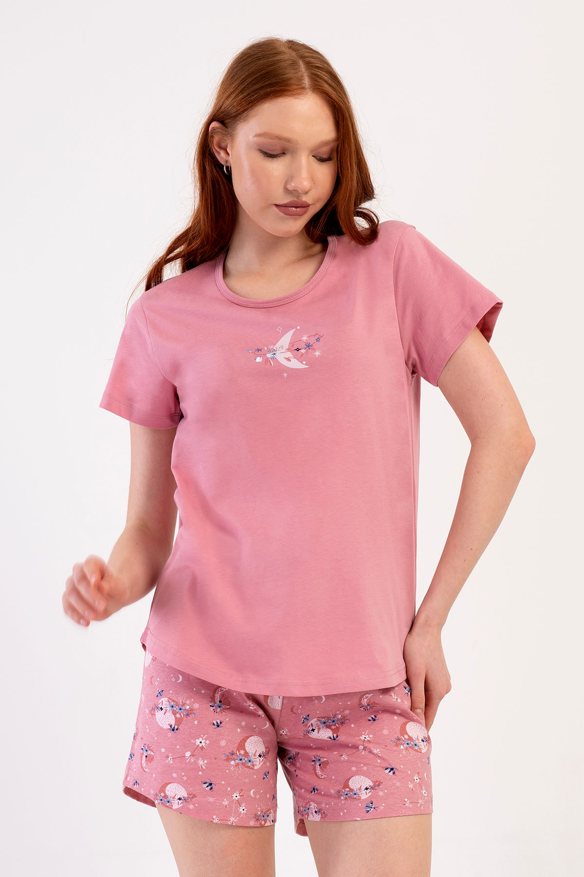 Pamuklu Kadın Kısa Kol Şortlu Pijama Takım
