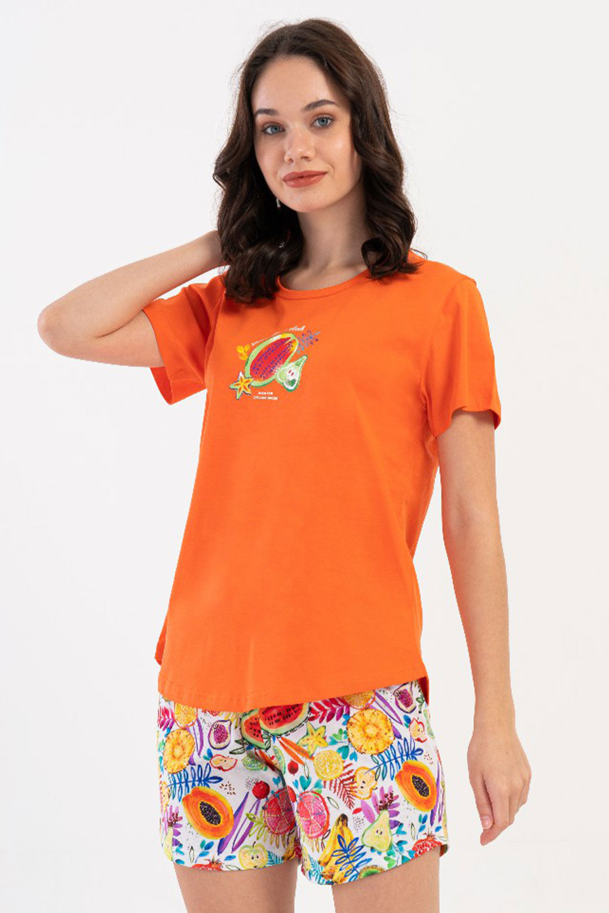 Pamuklu Kadın Kısa Kol Şortlu Pijama Takım
